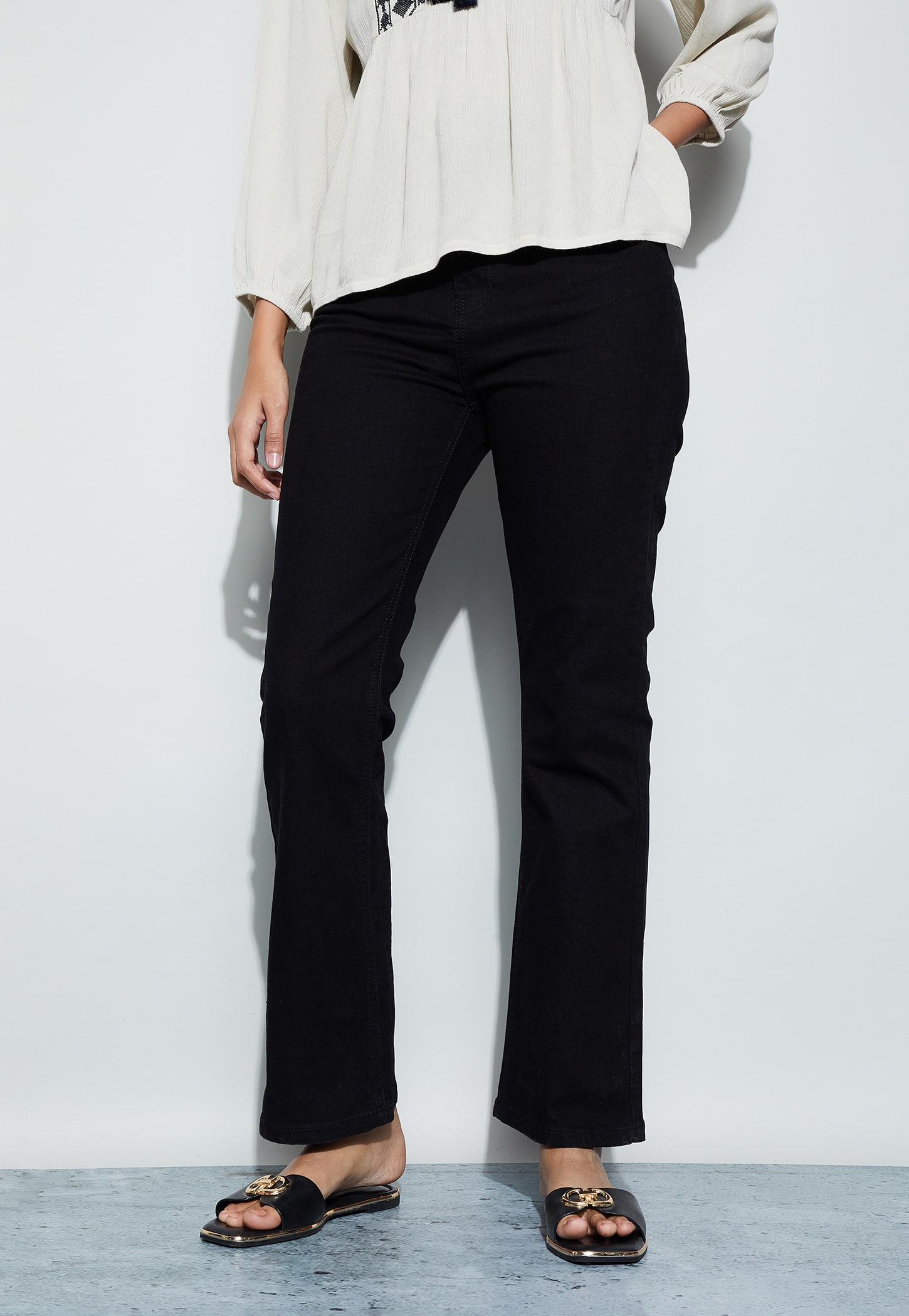 FAME FOREVER Darkwashed Bootcut Fit Jeans-image-12