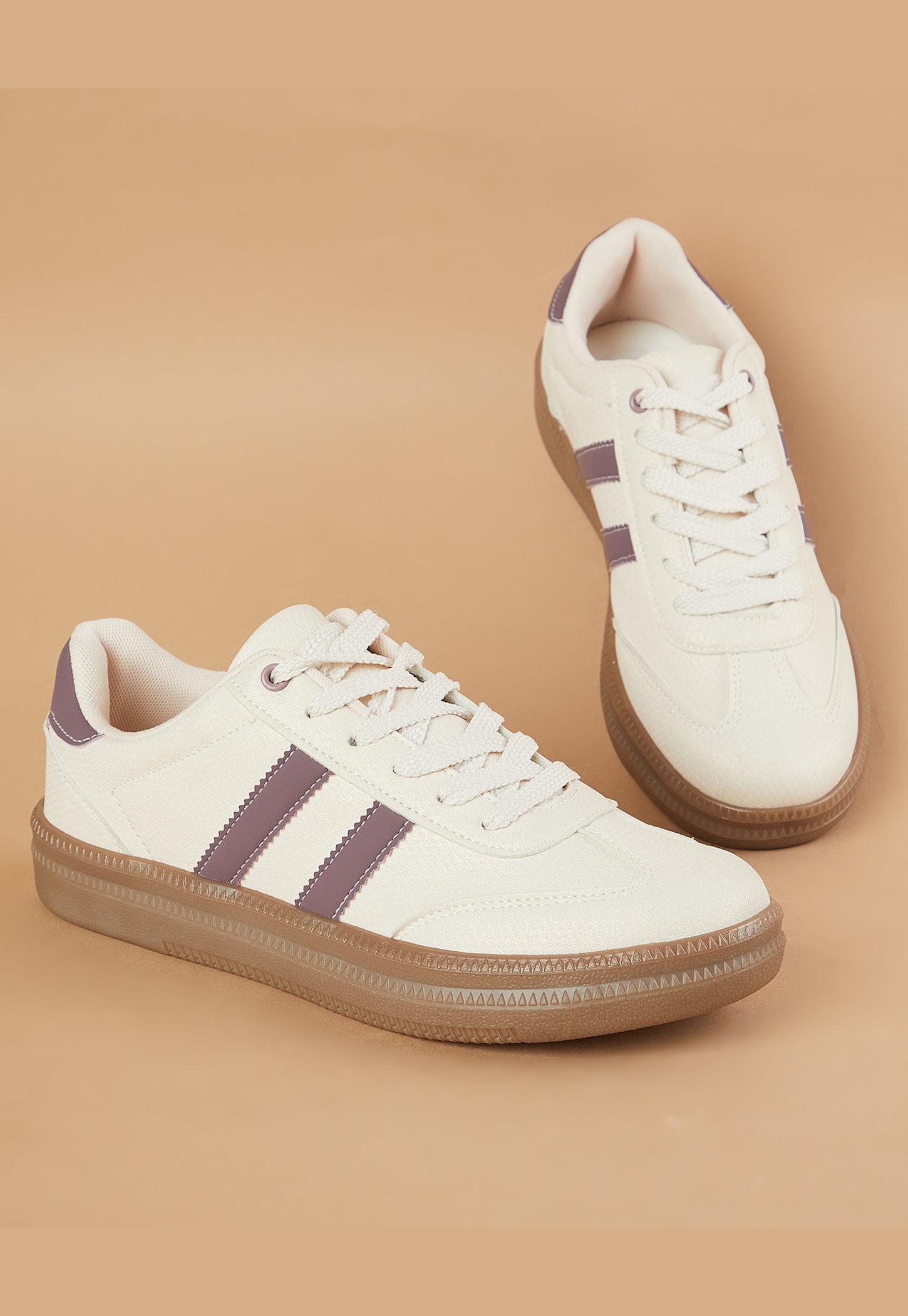 GINGER Striped Lace Up Sneakers-picture-17