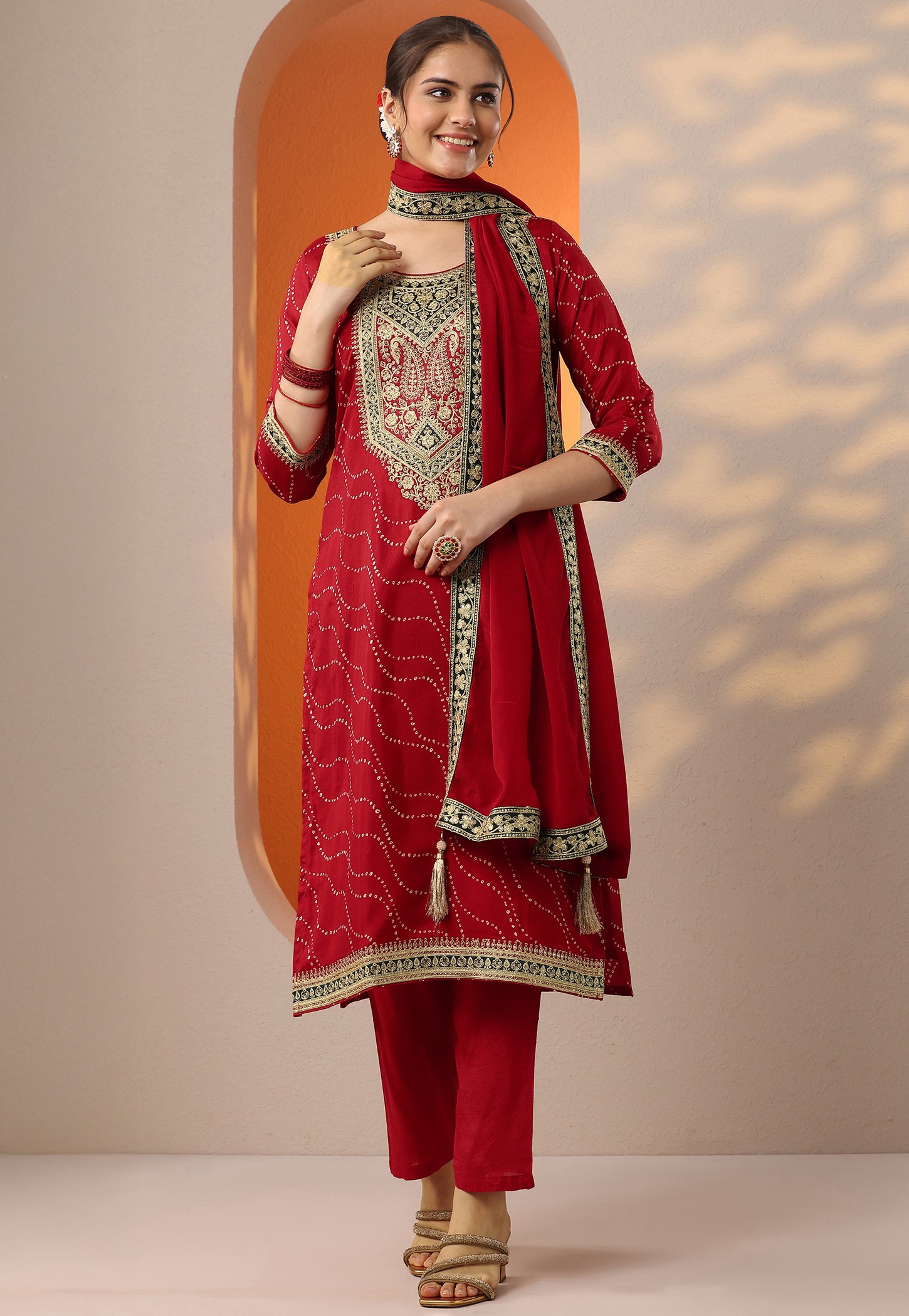 LIBAS Embroidered Straight Kurta Set-picture-28