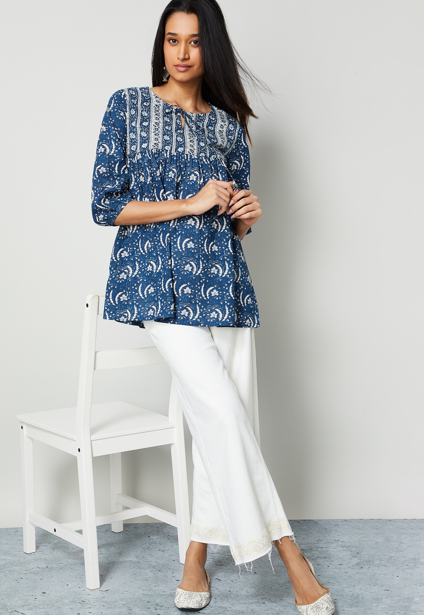 MELANGE Floral Print Top-image-34