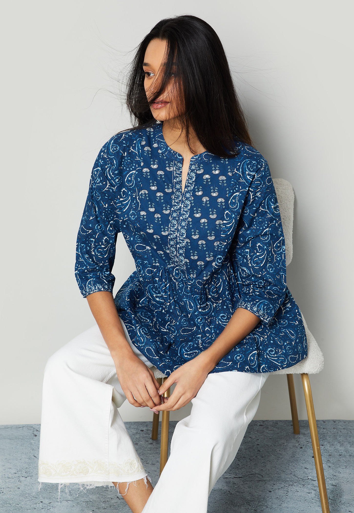 MELANGE Paisley Printed Top-picture-52