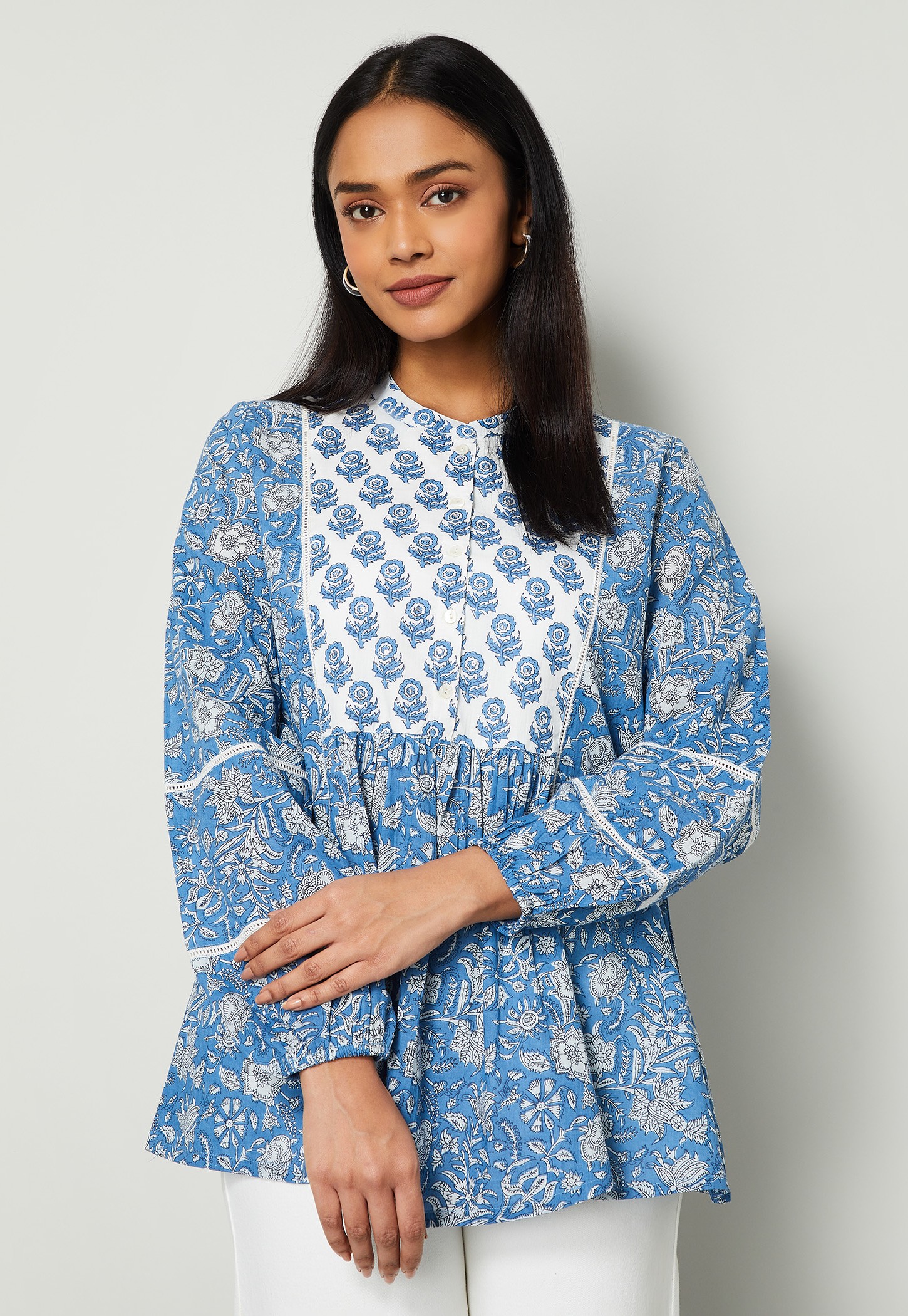 MELANGE Floral Print A-line Top-picture-22
