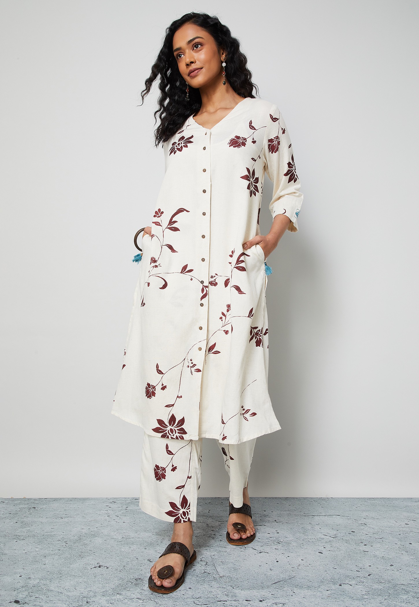 MELANGE Floral Print Straight Kurta Set-picture-45