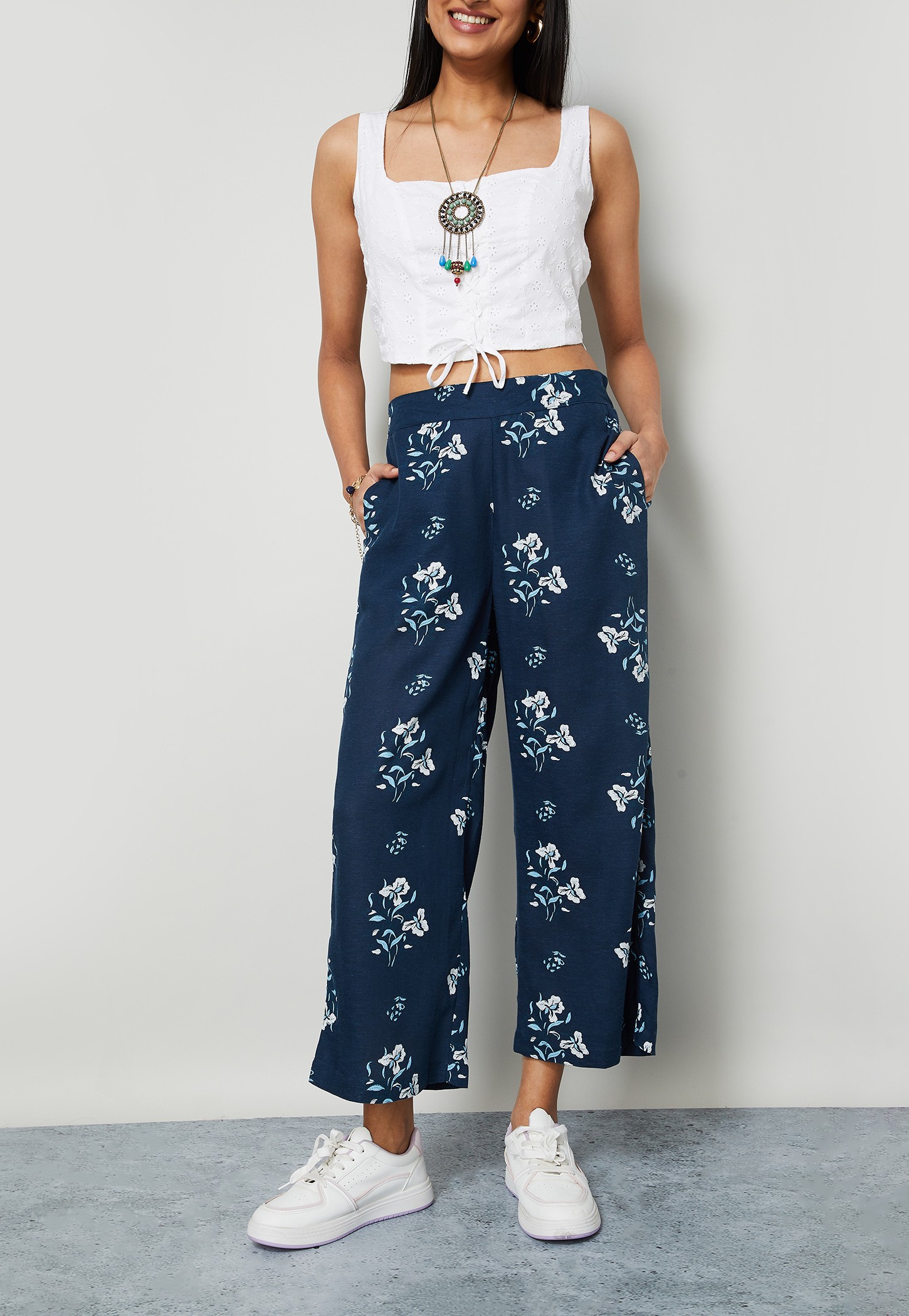 MELANGE Floral Print Straight Pants-picture-34