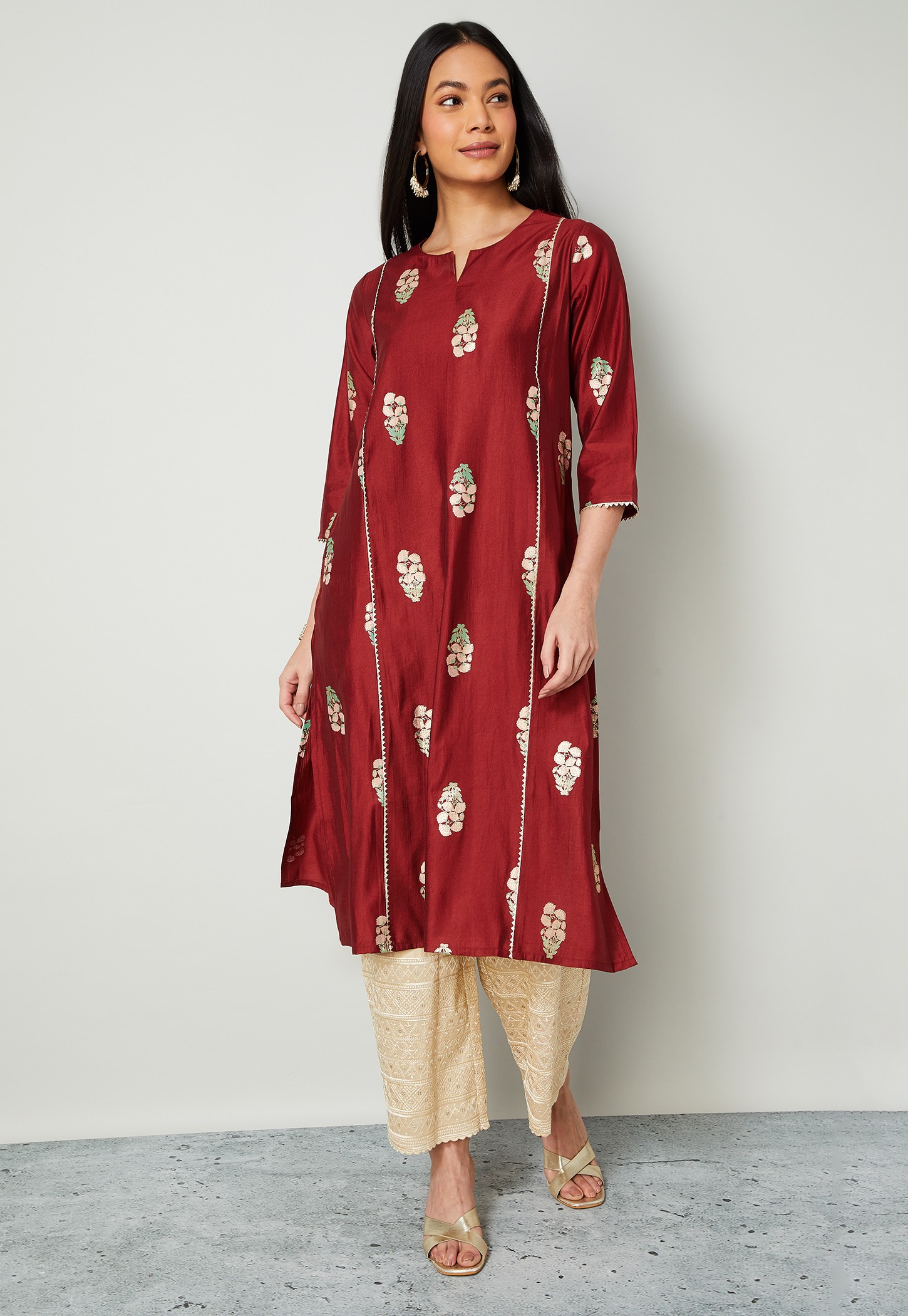 MELANGE Floral Print Straight Kurta-picture-15
