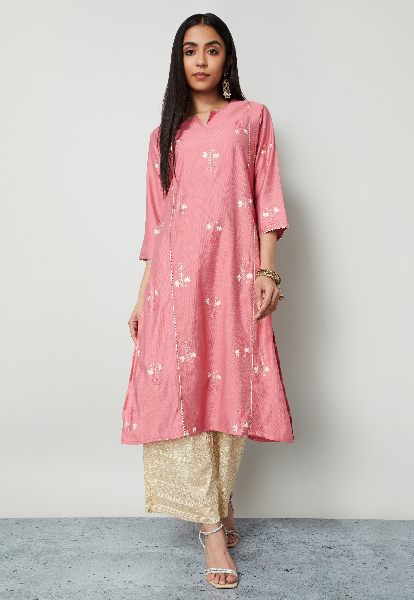 MELANGE Floral Print Straight Kurta-picture-43