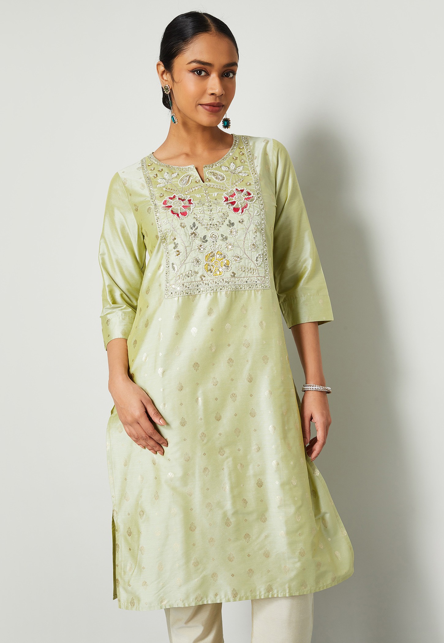 MELANGE Embroidered Straight Kurta-picture-56