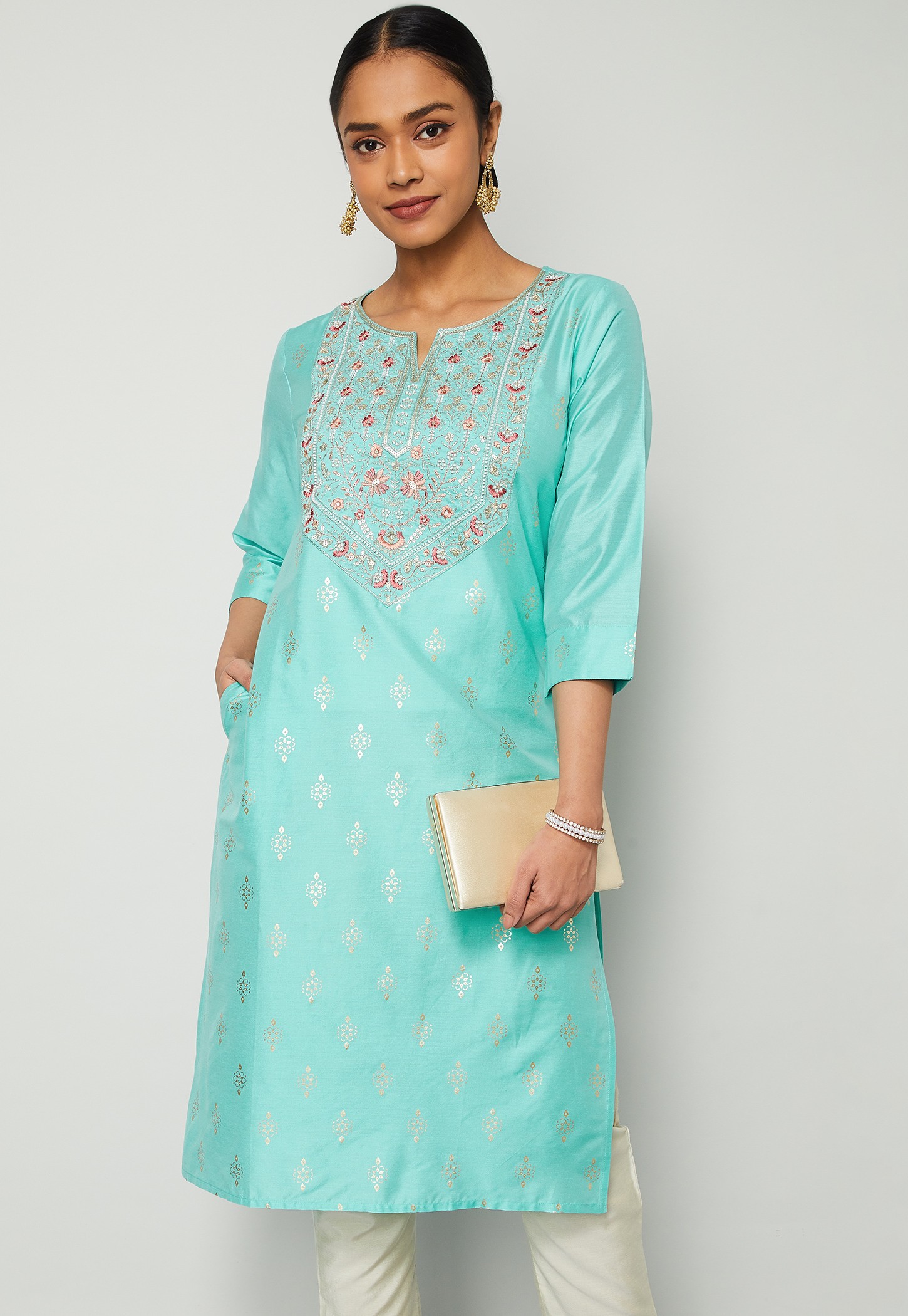 MELANGE Embroidered Straight Kurta-picture-36