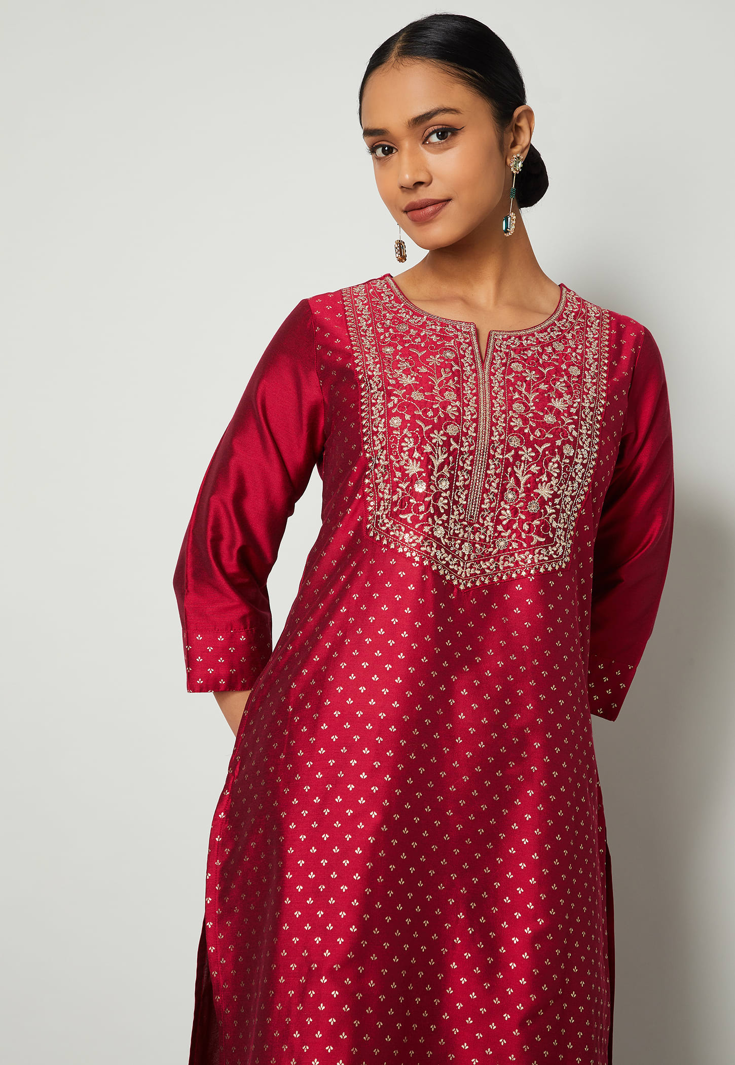 MELANGE Embroidered Straight Kurta-picture-53