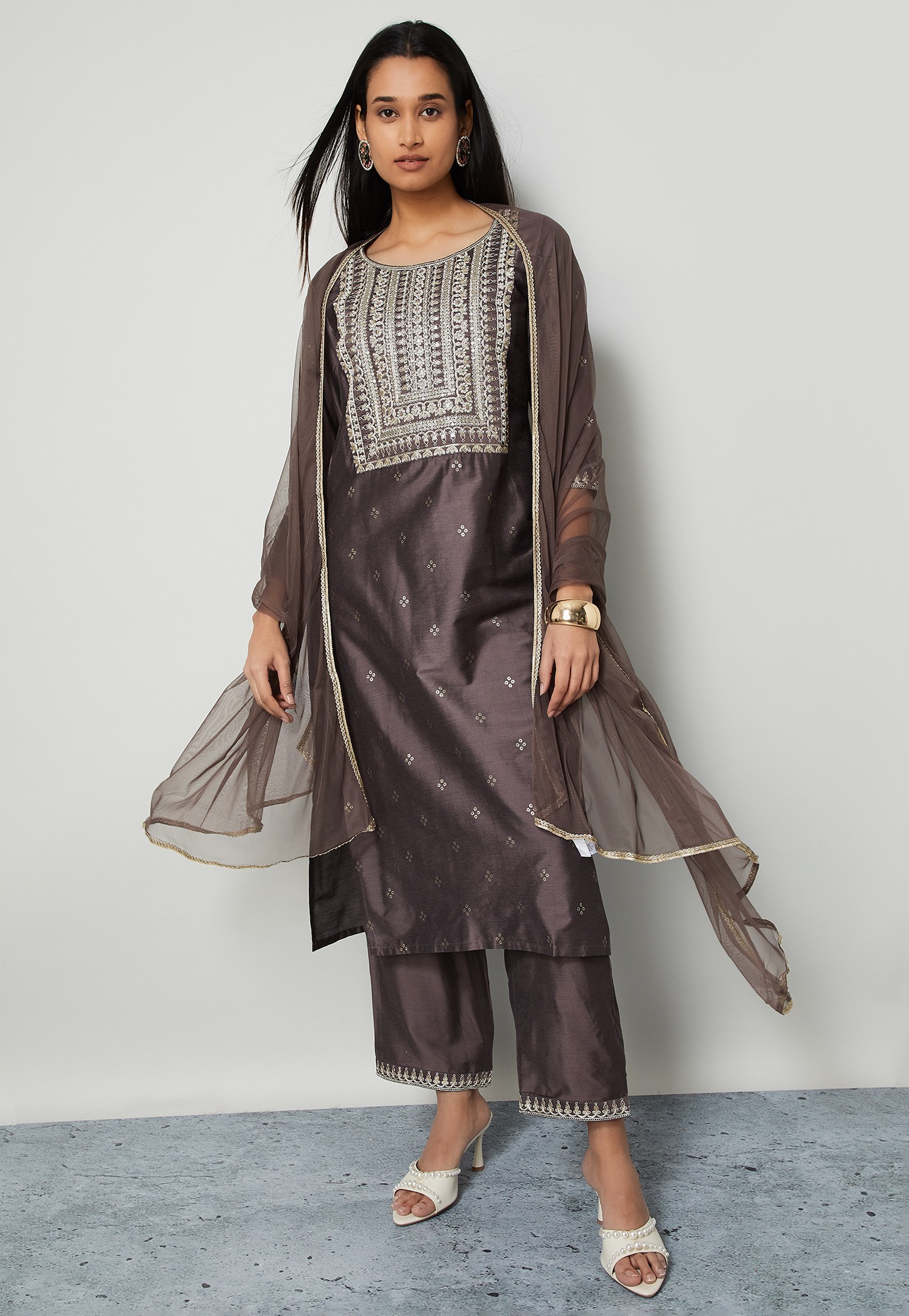 MELANGE Embroidered Straight Kurta Set-picture-45