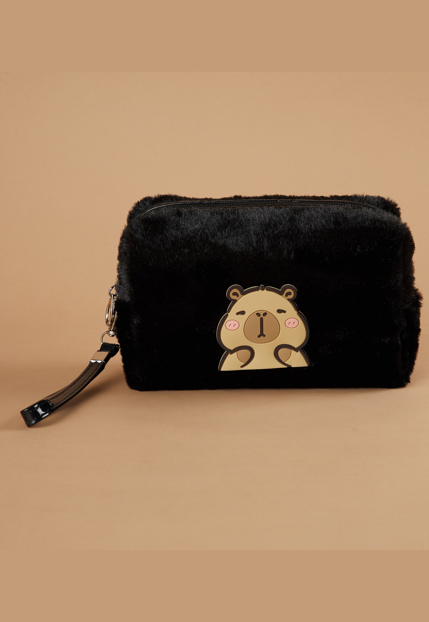 GINGER Faux Fur Vanity Pouch with Motif-picture-33