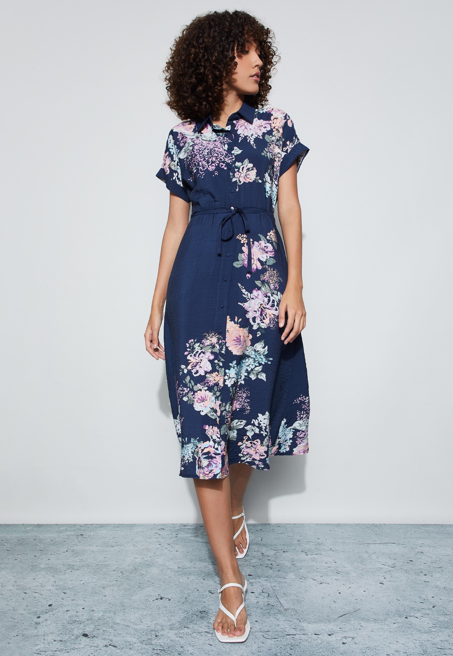 CODE Floral Print Shirt Dress-picture-36