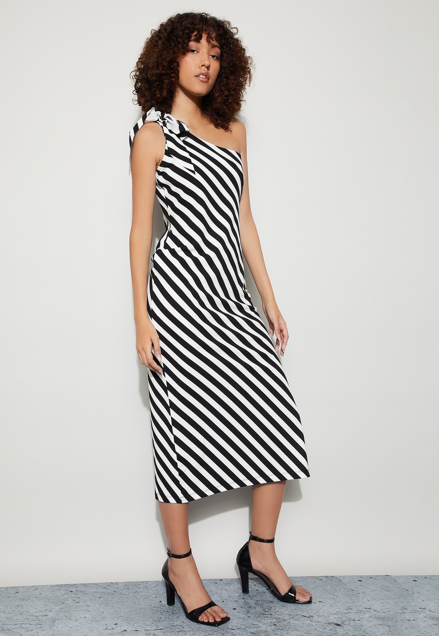 CODE Striped Slitted A-Line Dress-picture-36
