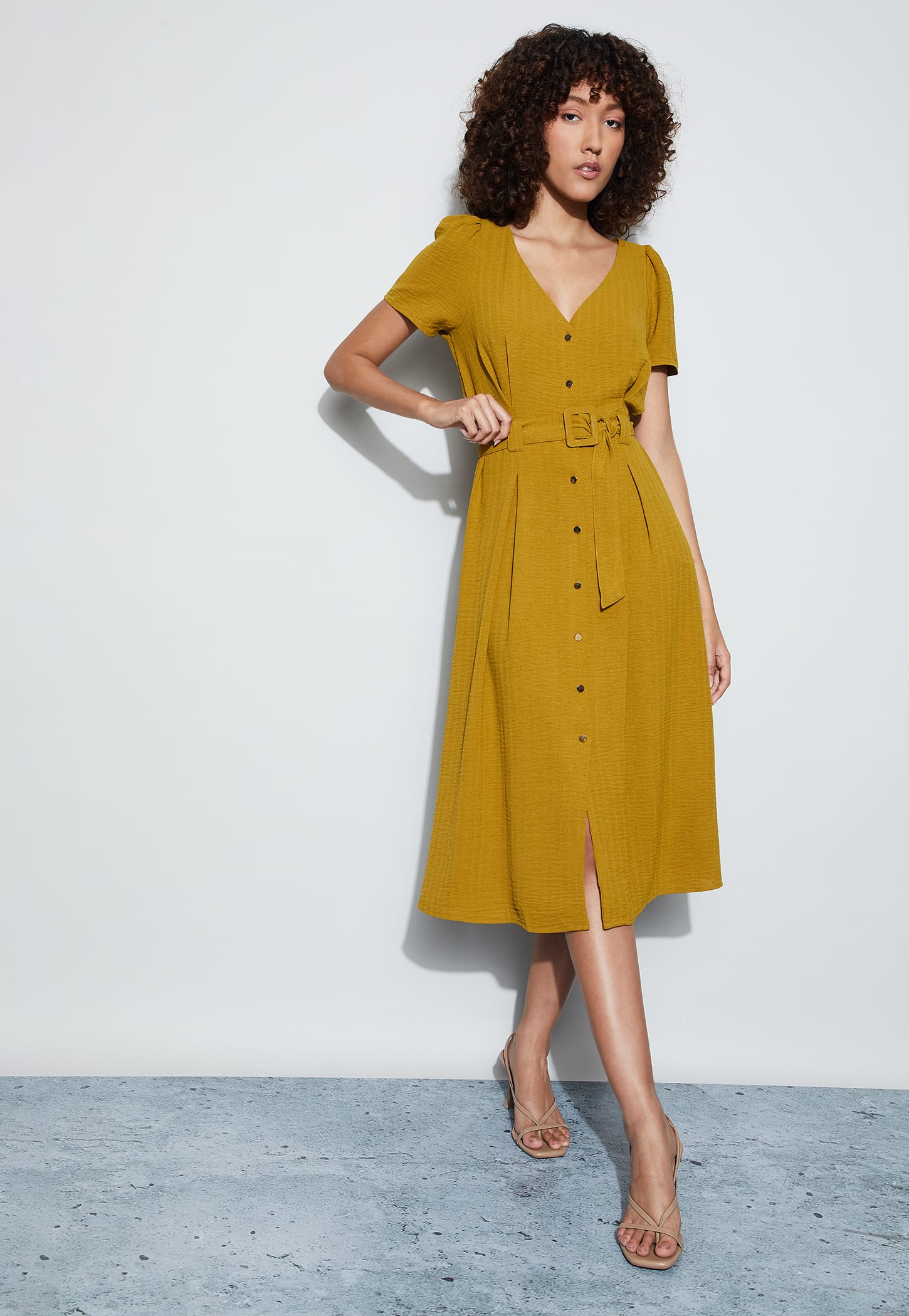 CODE Knit A-Line Dress with Belt-picture-29
