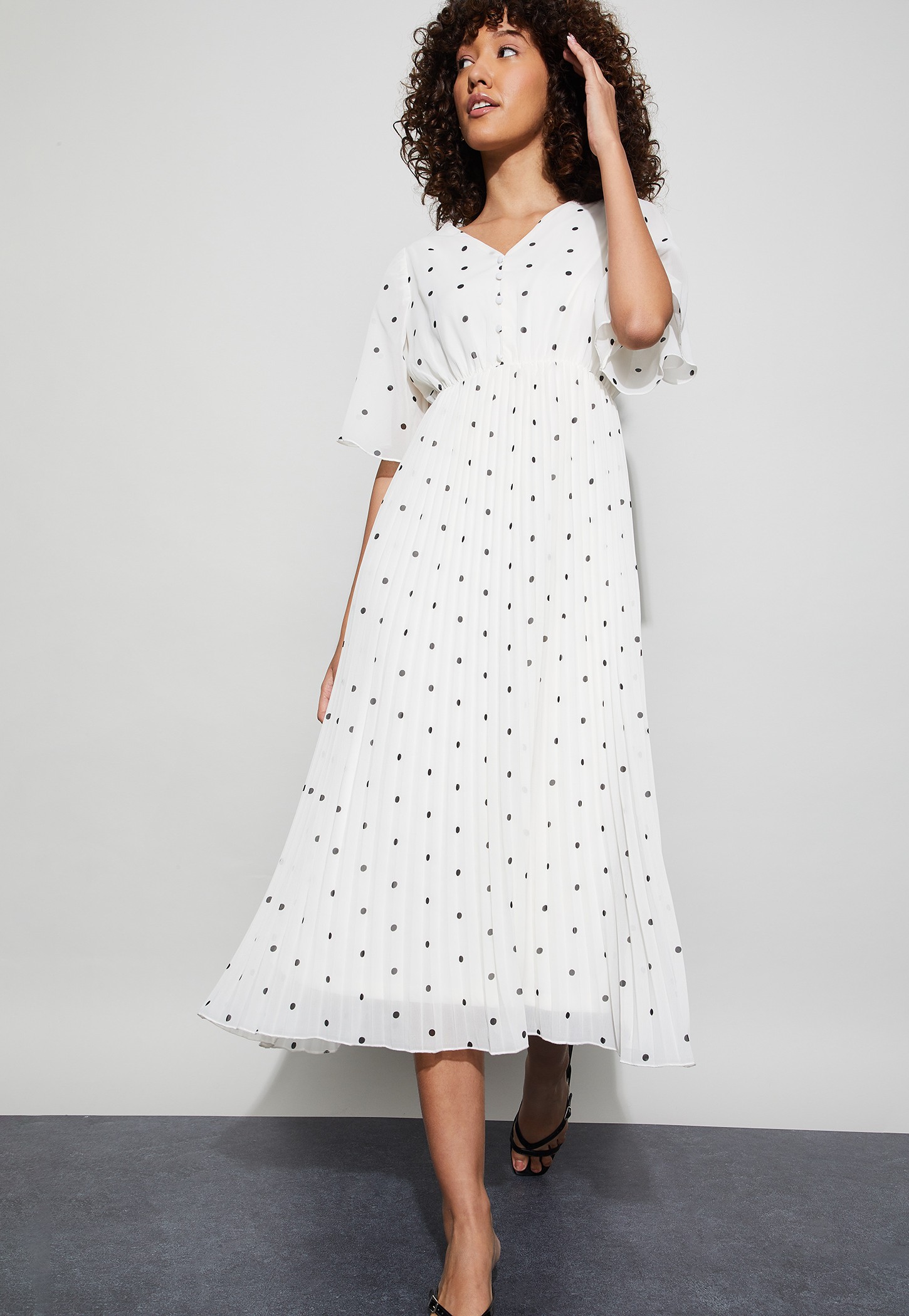 CODE Polka-Dot Print Midi Dress-picture-17