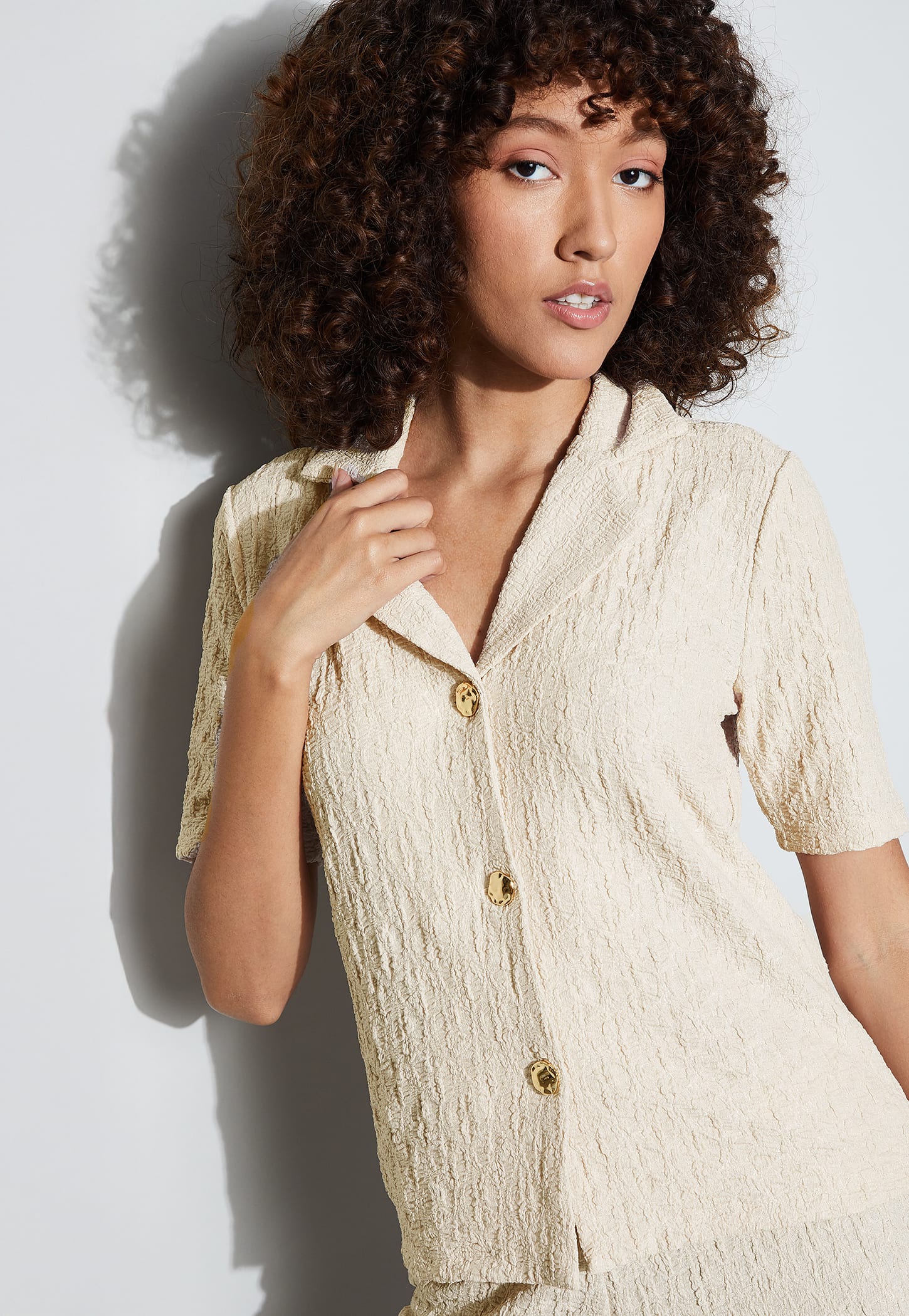 CODE Textured Cuban Collar Shirt-picture-33