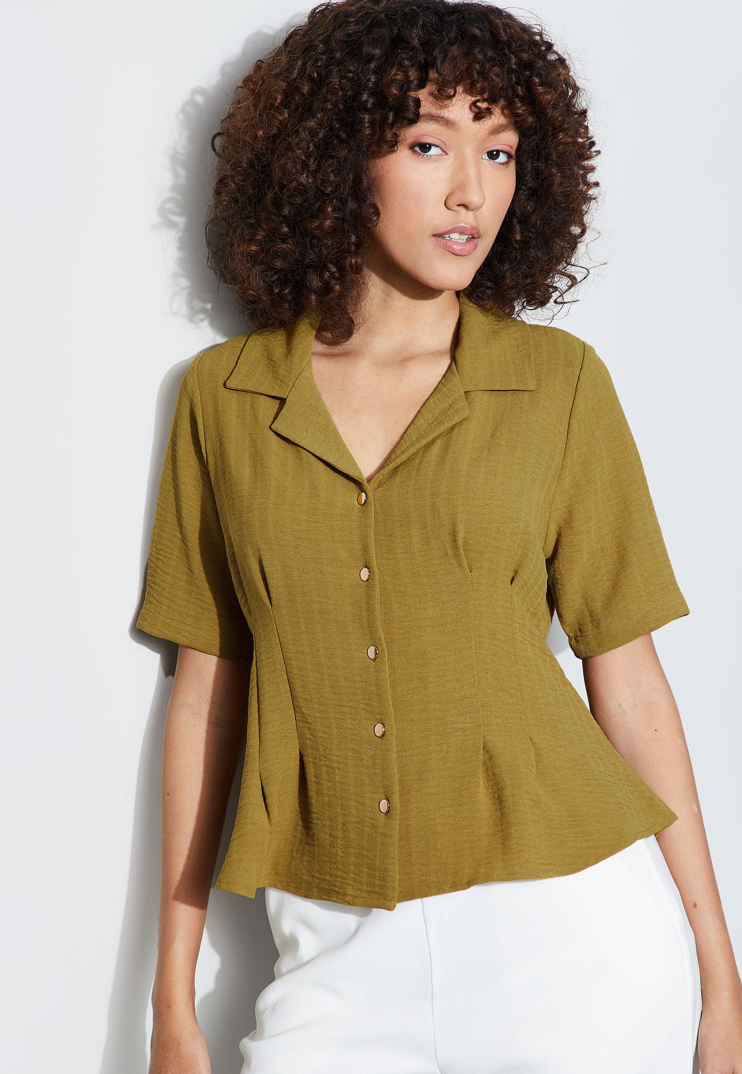 CODE Textured Shirt Style Top-picture-46