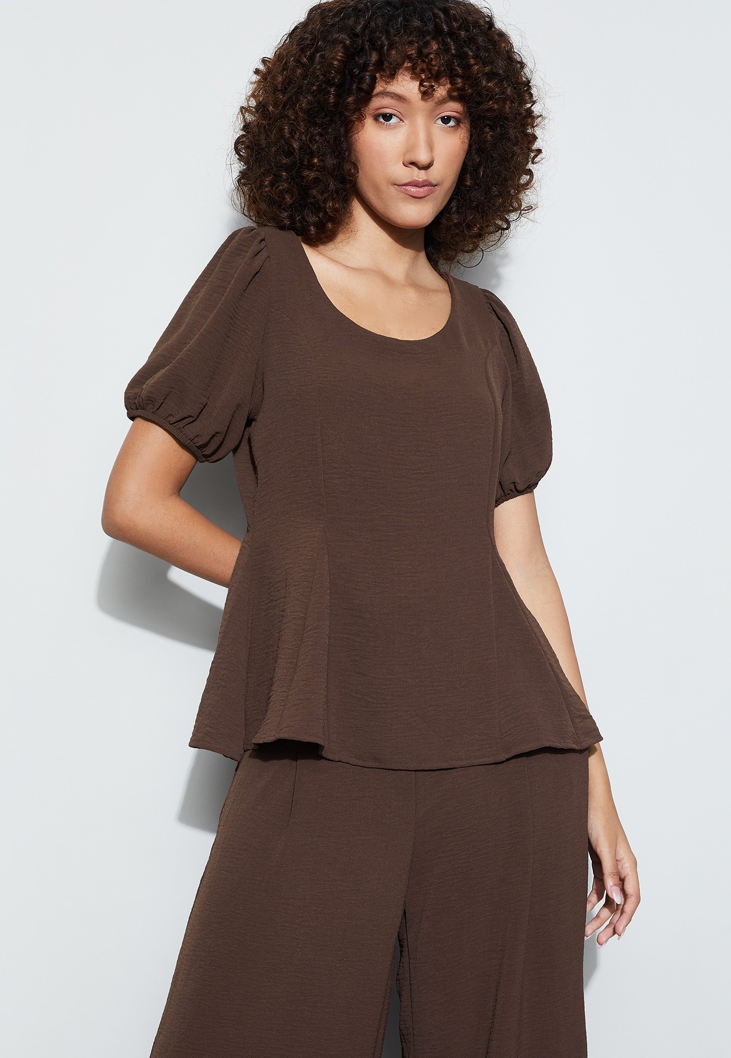 CODE Textured Peplum Top-picture-28