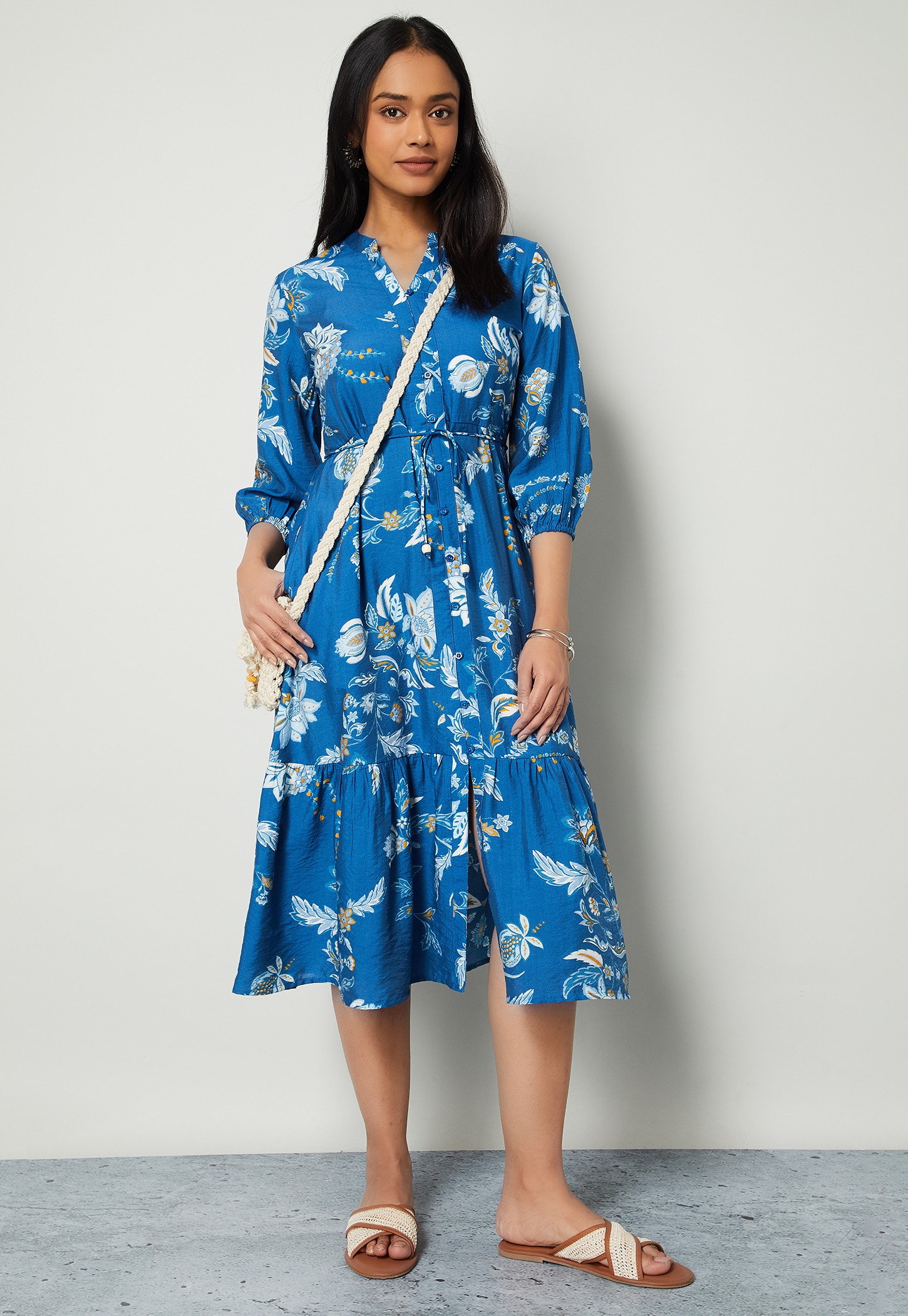 COLOUR ME Floral Print Midi Dress-image-34