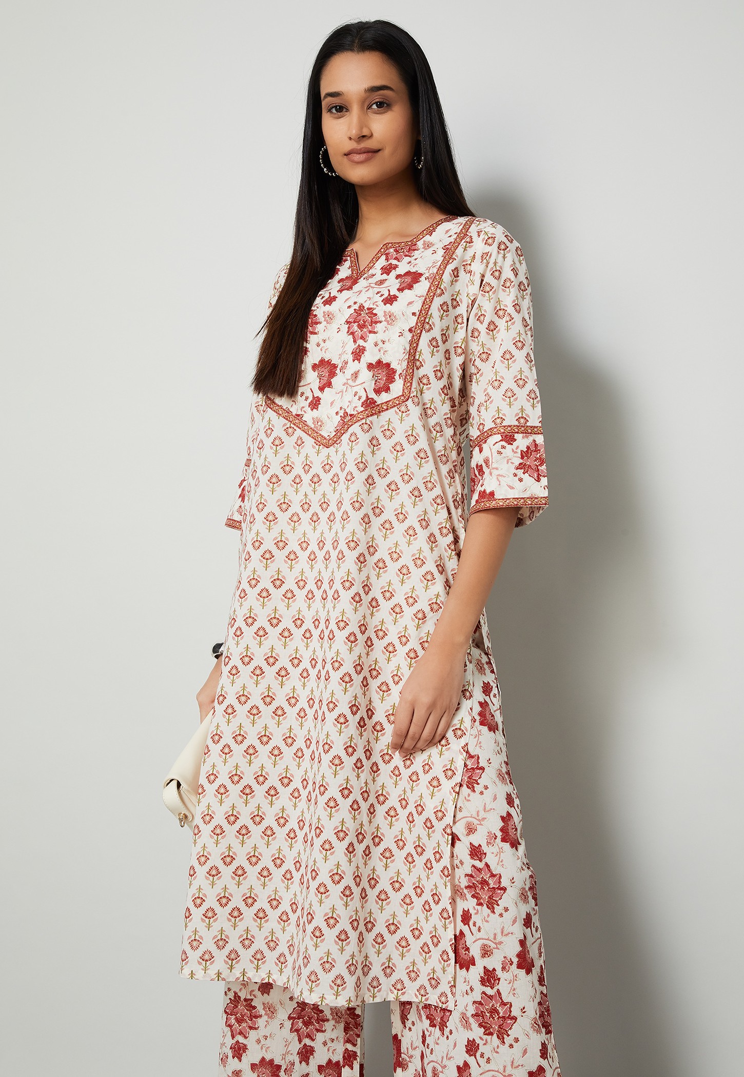 MELANGE Floral Print Straight Kurta Set-picture-27