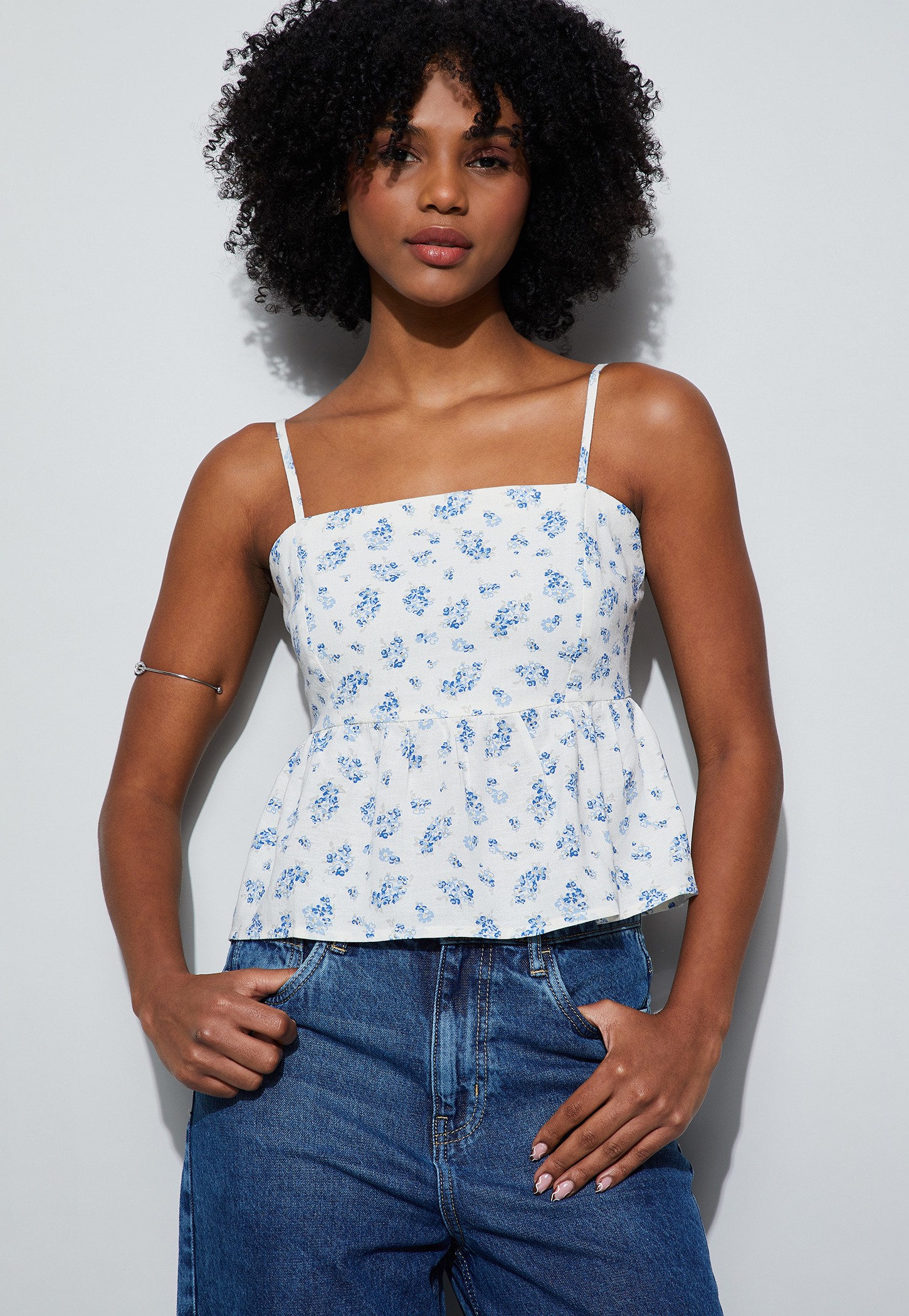 GINGER Floral Print Spaghetti Strap Top-picture-41