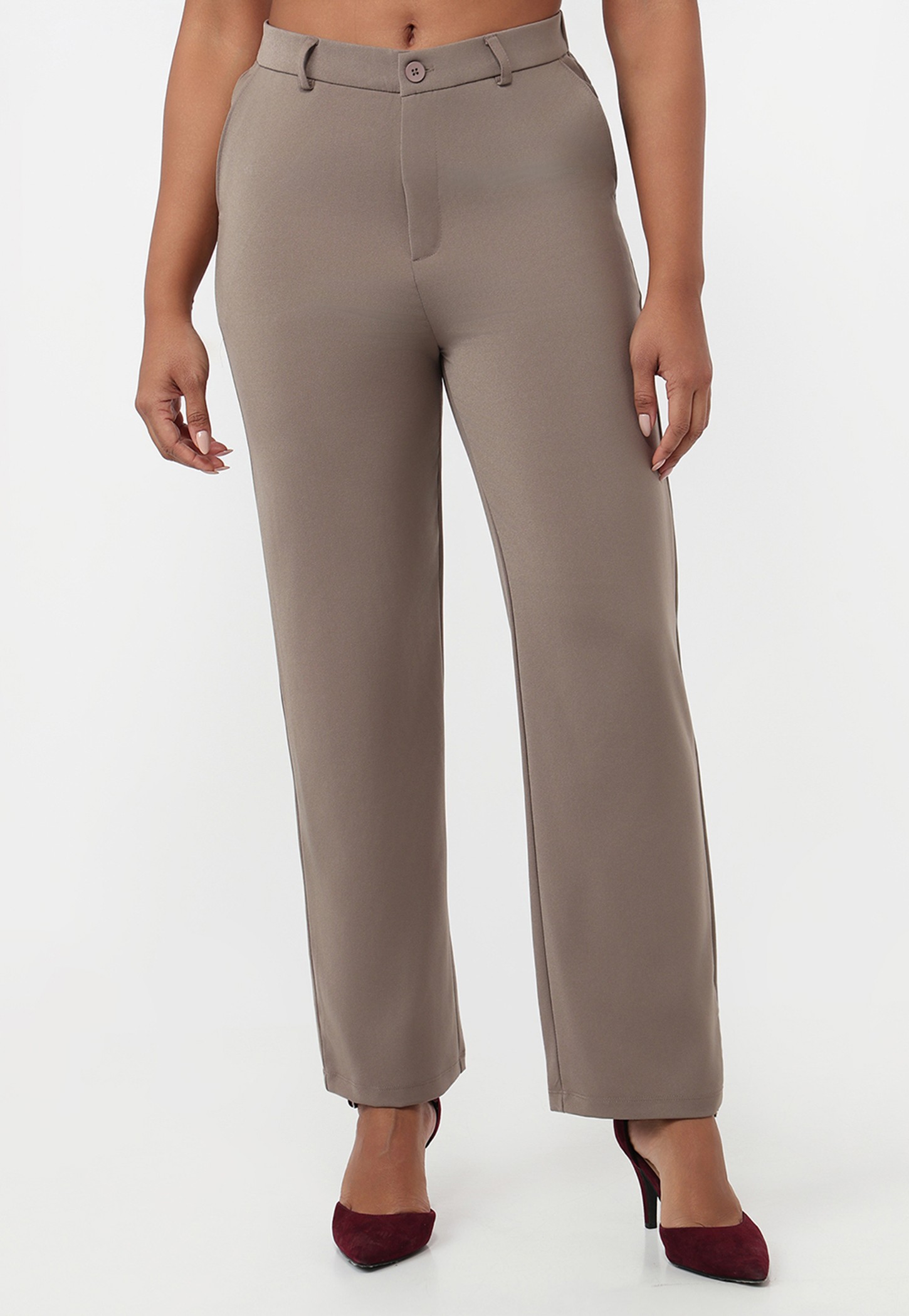 KRAUS Solid Straight Fit Trousers-picture-12