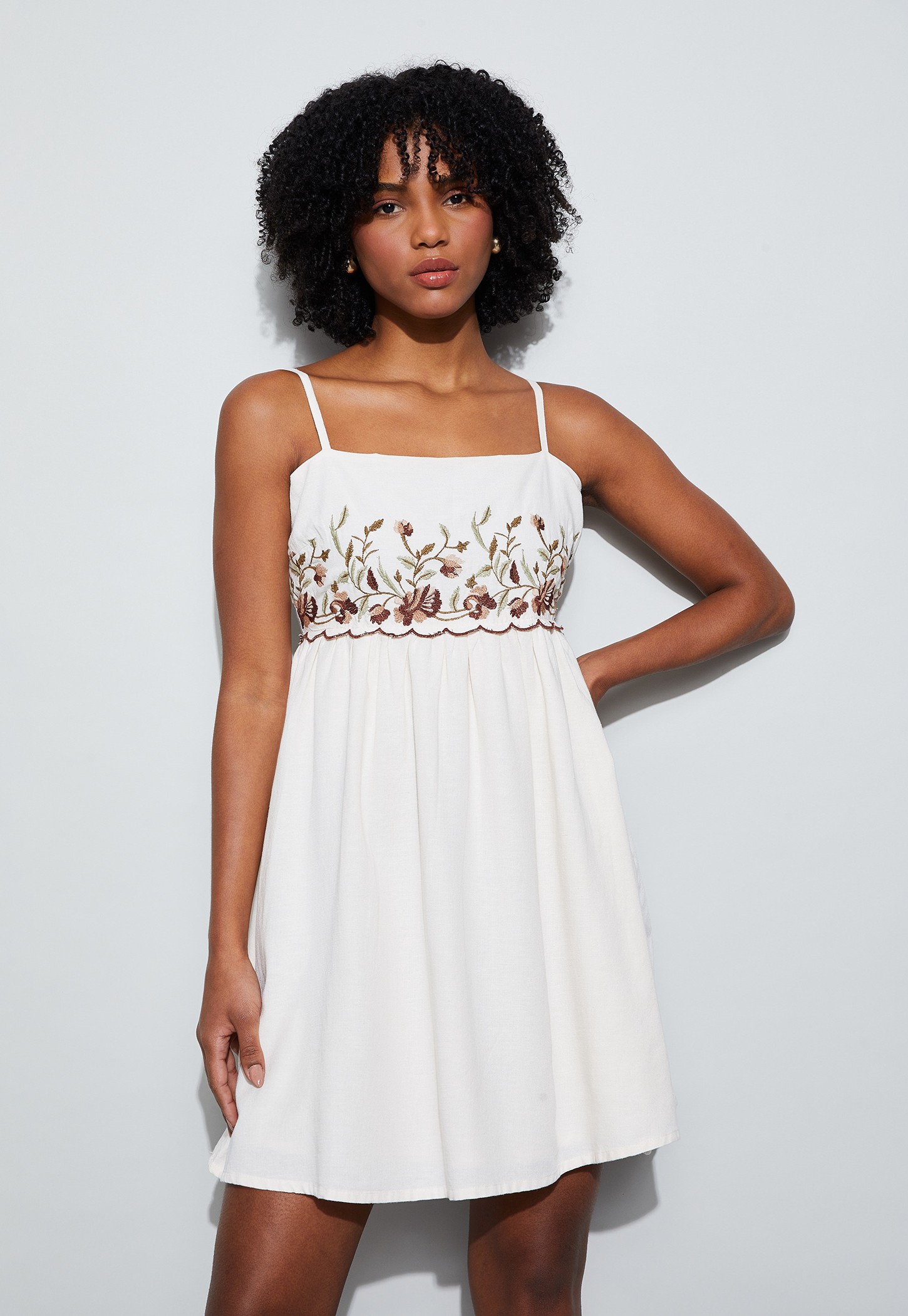 GINGER Embroidered Spaghetti Mini Dress-picture-31