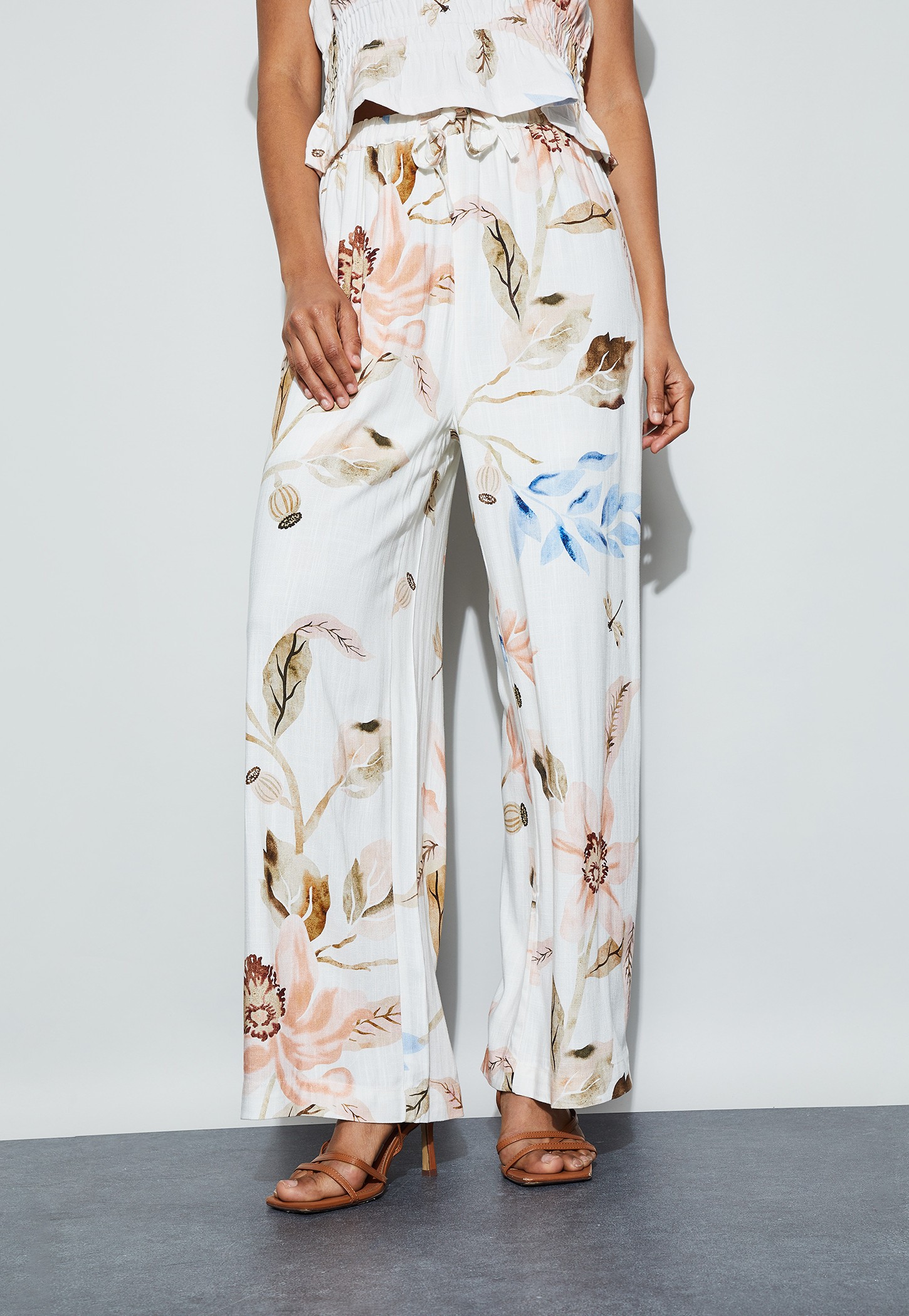 GINGER Floral Print Wide Leg Trousers