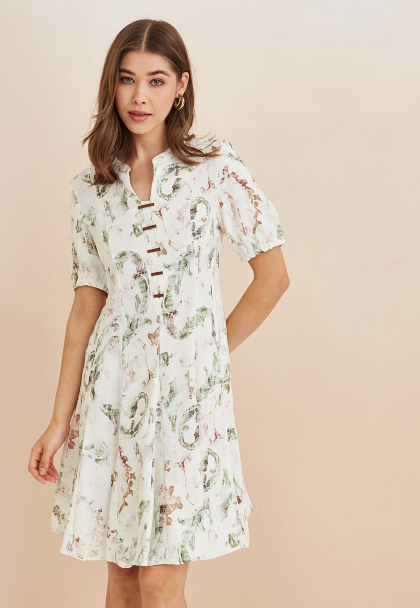 LATIN QUARTERS Printed Panelled A-line Dress-picture-14