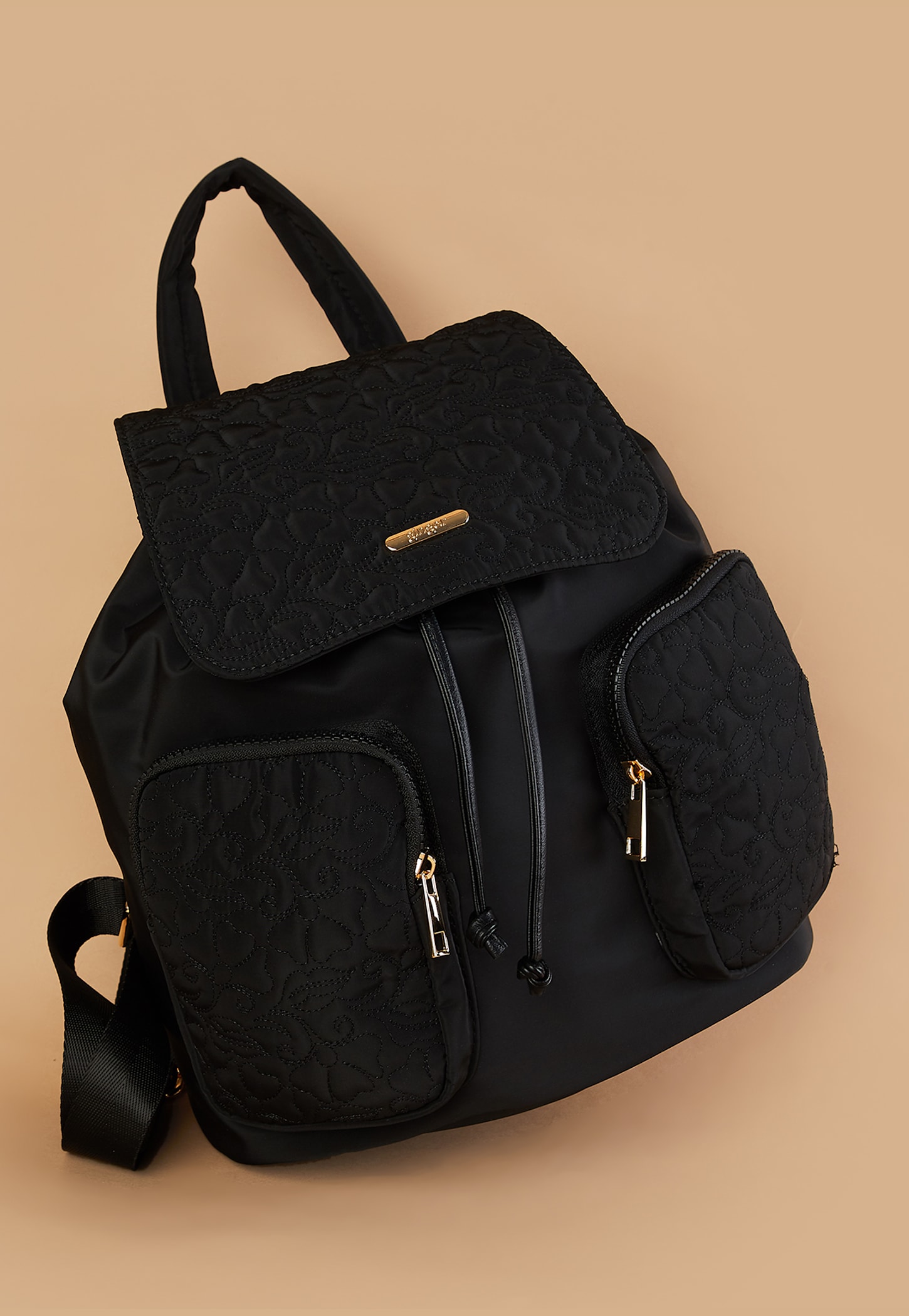 GINGER Quilted Drawstring Backpack