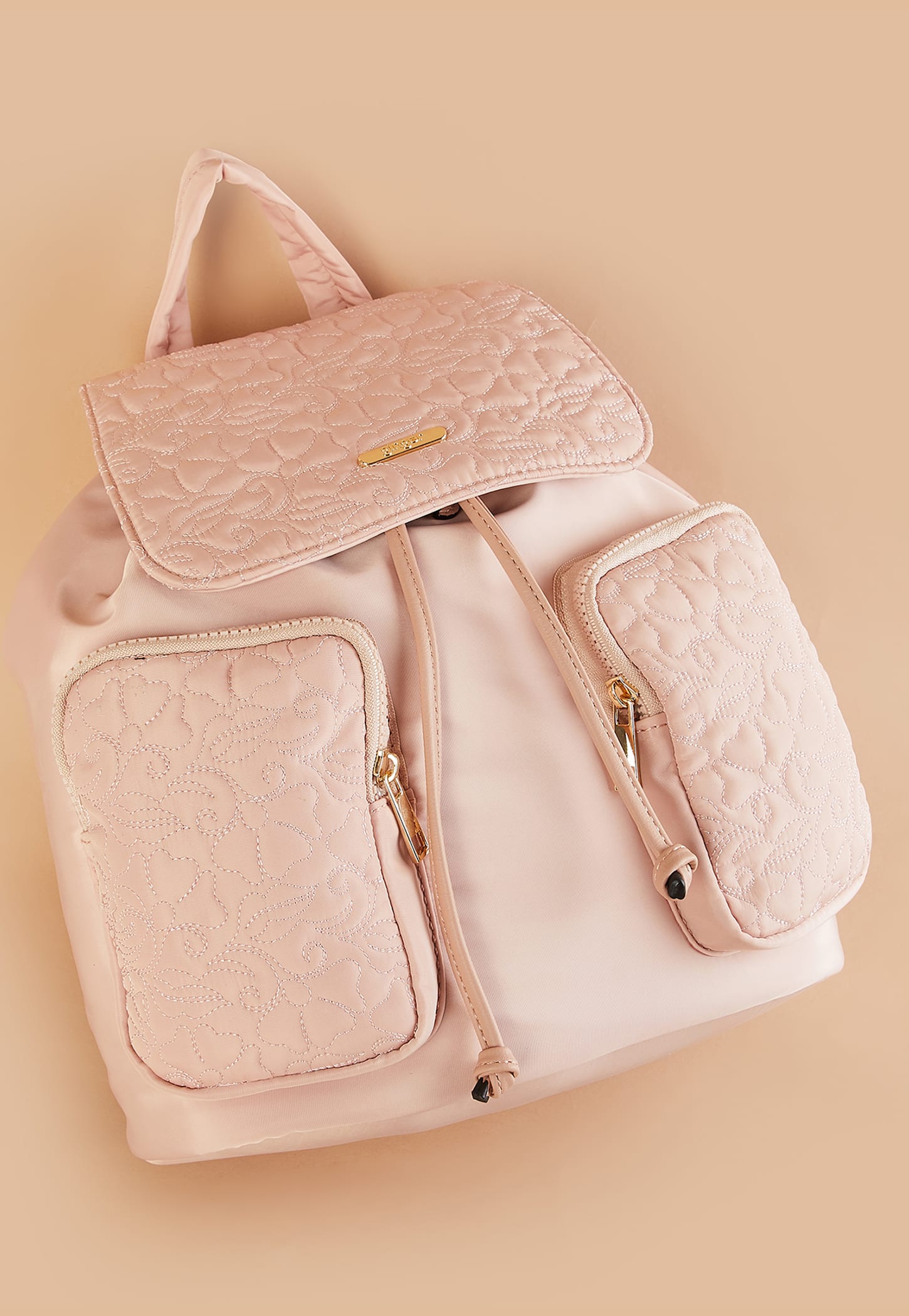 GINGER Quilted Drawstring Backpack