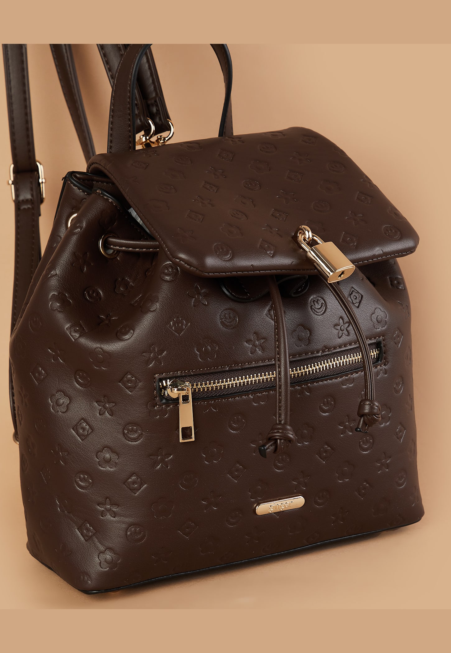 GINGER Embossed Design Backpack