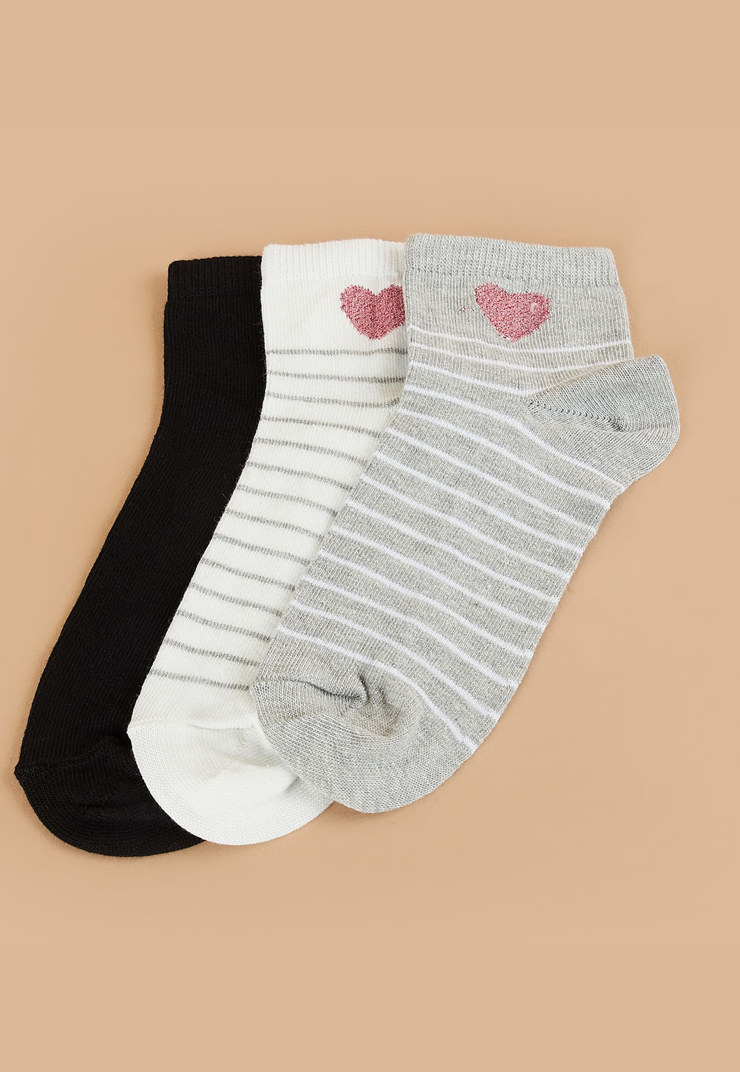 GINGER Patterned Ankle Length Socks - Pack of 3