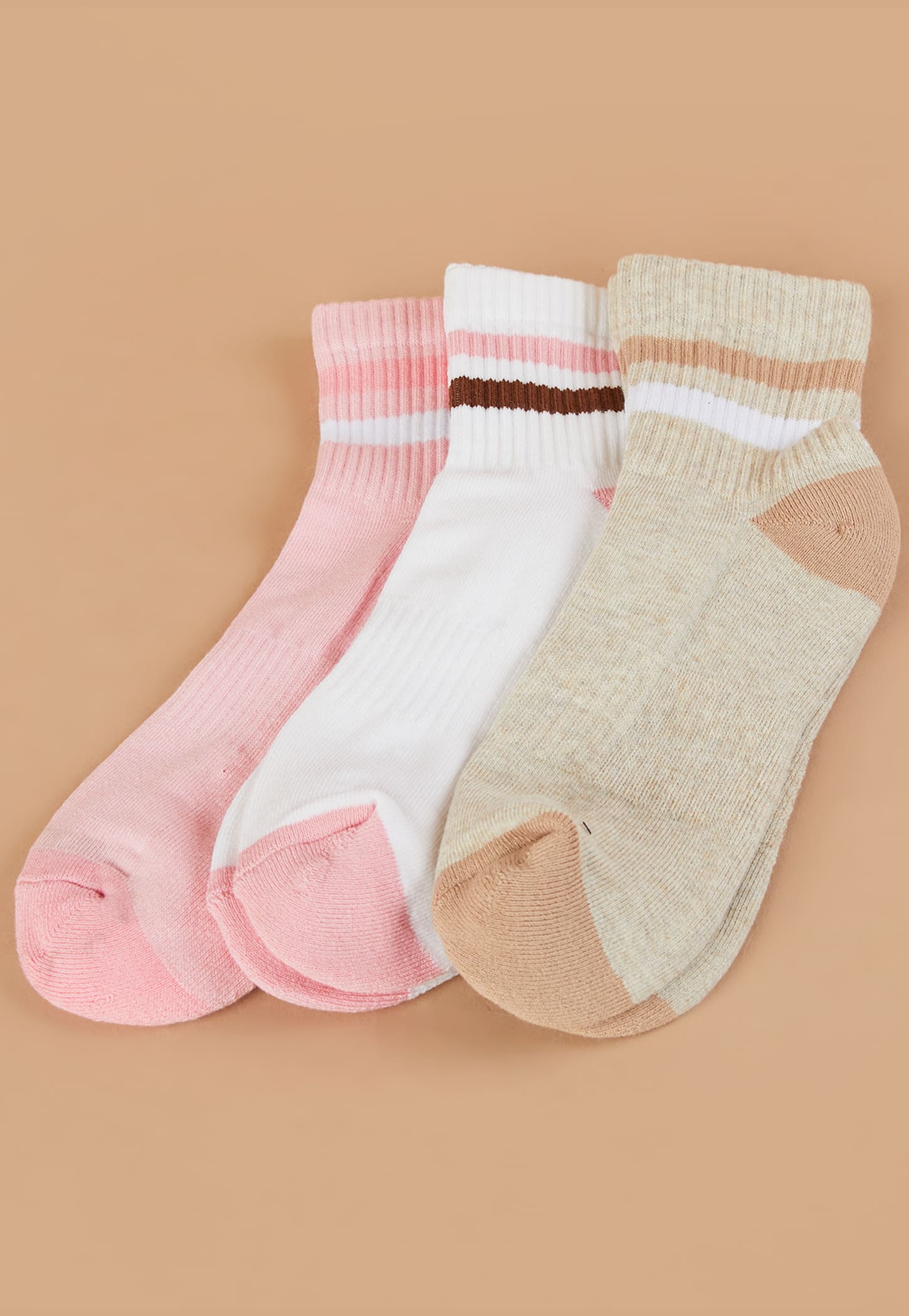 GINGER Knitted Ankle Length Socks - Pack of 3-picture-40