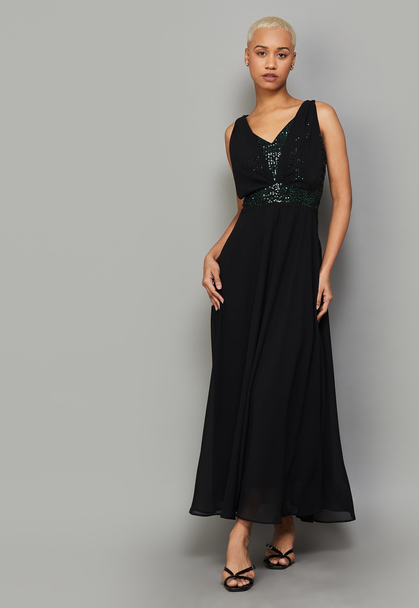 LATIN QUARTERS Sequins Embellished Fit & Flare Dress-picture-11