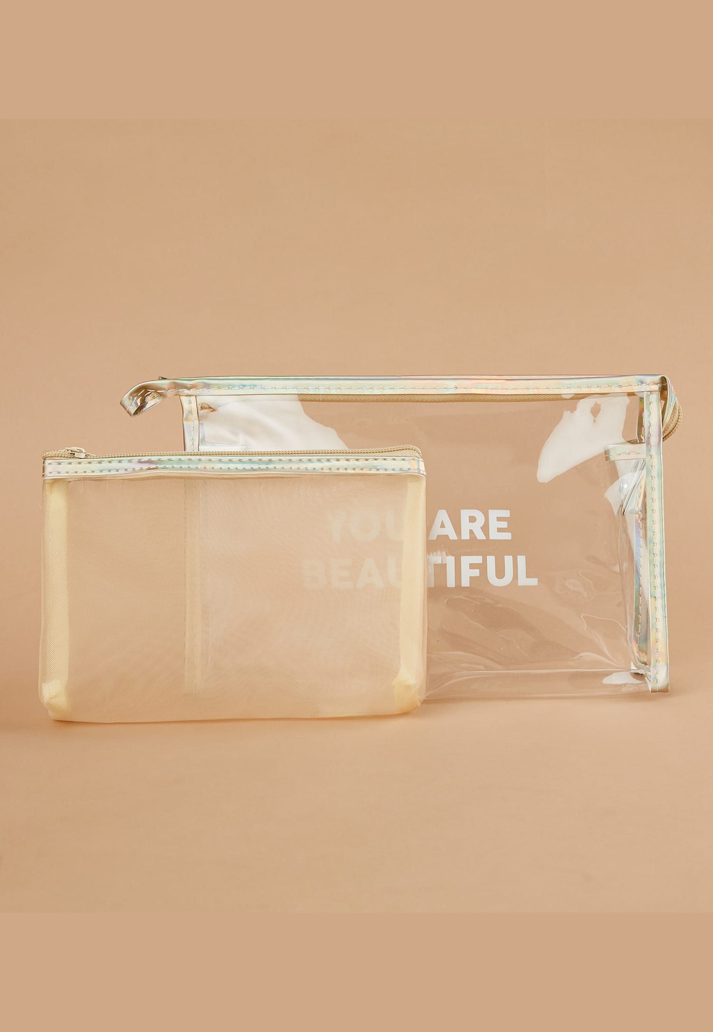 GINGER Typographic Print Vanity Pouches - Pack of 2-picture-36