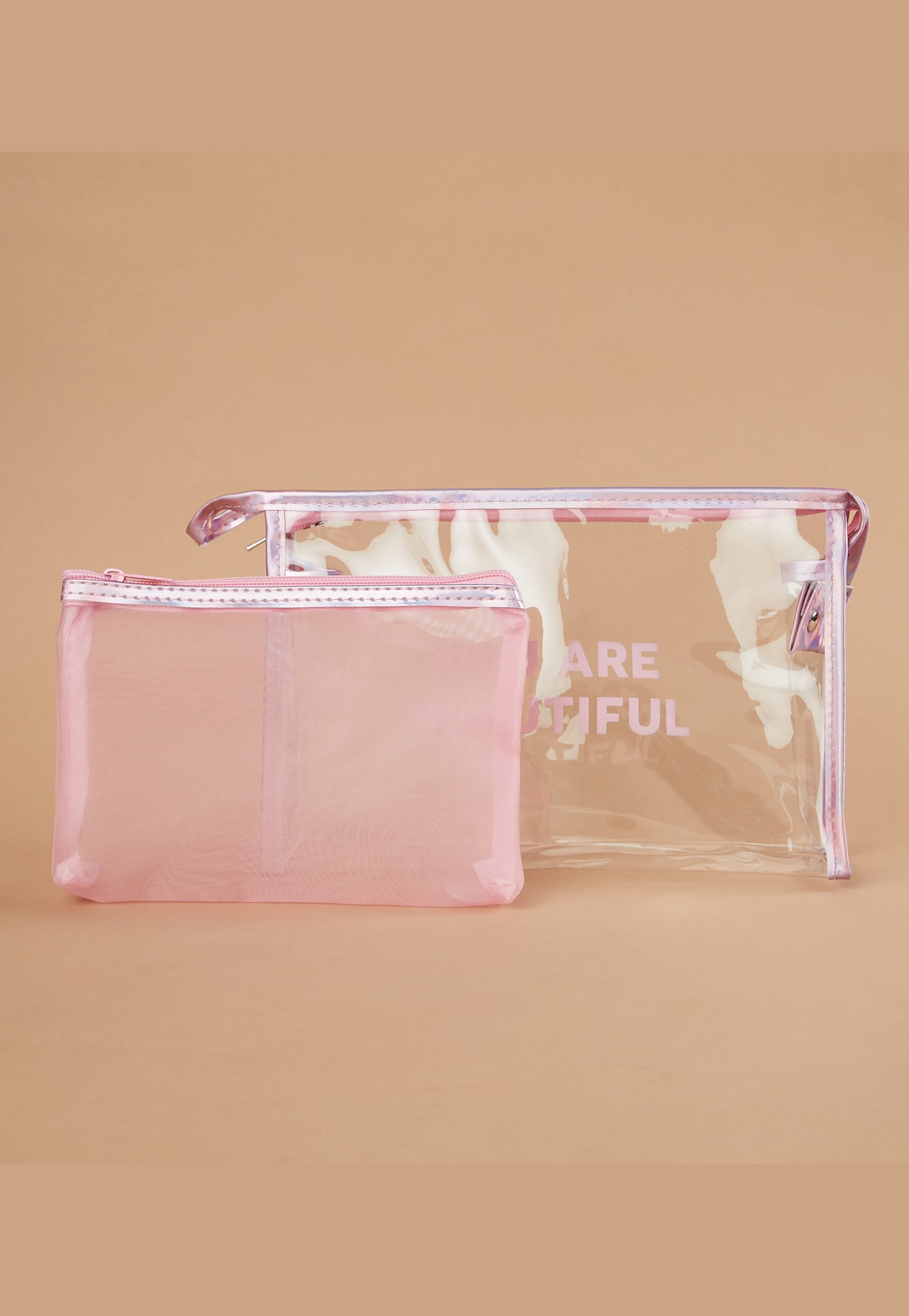 GINGER Typographic Print Vanity Pouches - Pack of 2
