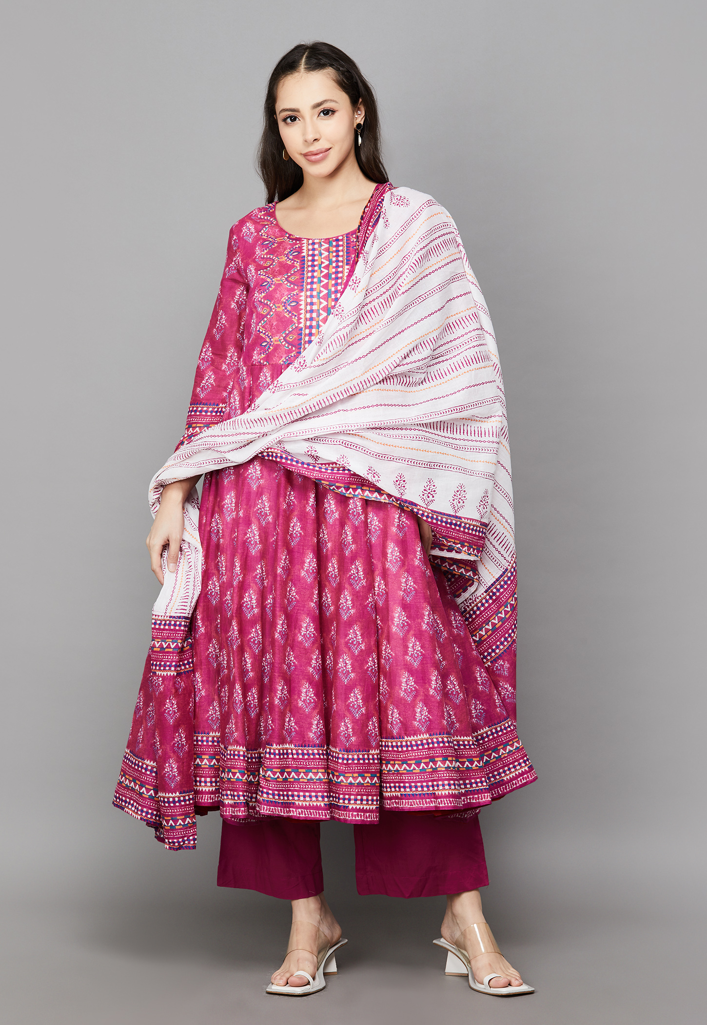 BIBA Printed A-line Kurta Set-picture-29