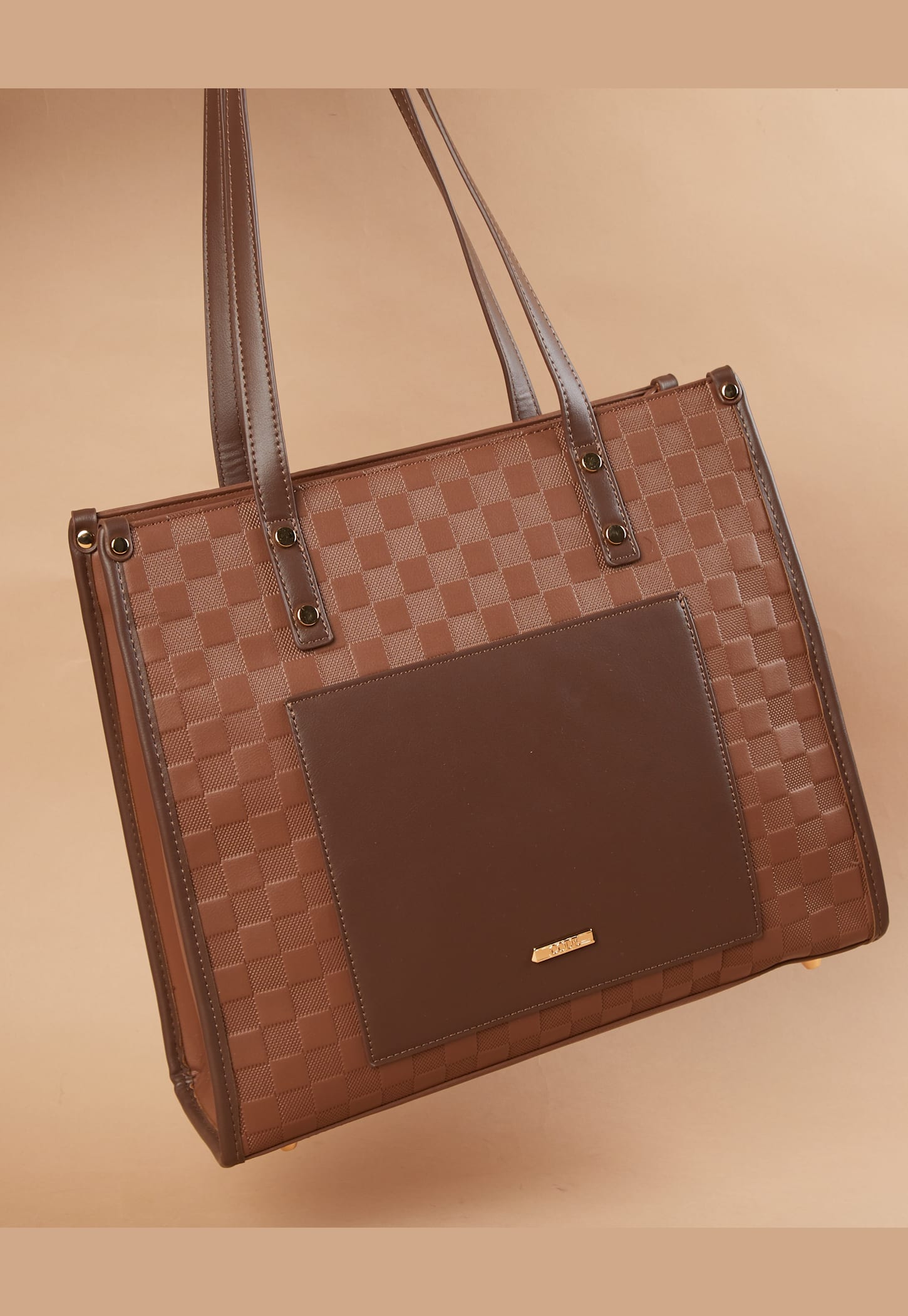 CODE Check-Embossed Shoulder Bag-picture-10