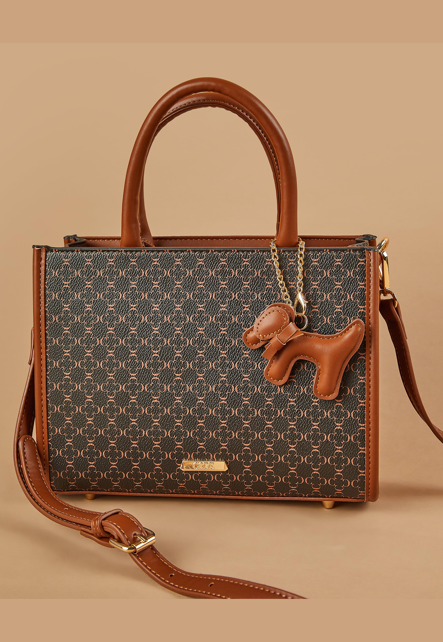 CODE Monogram Print Handheld Bag-image-14