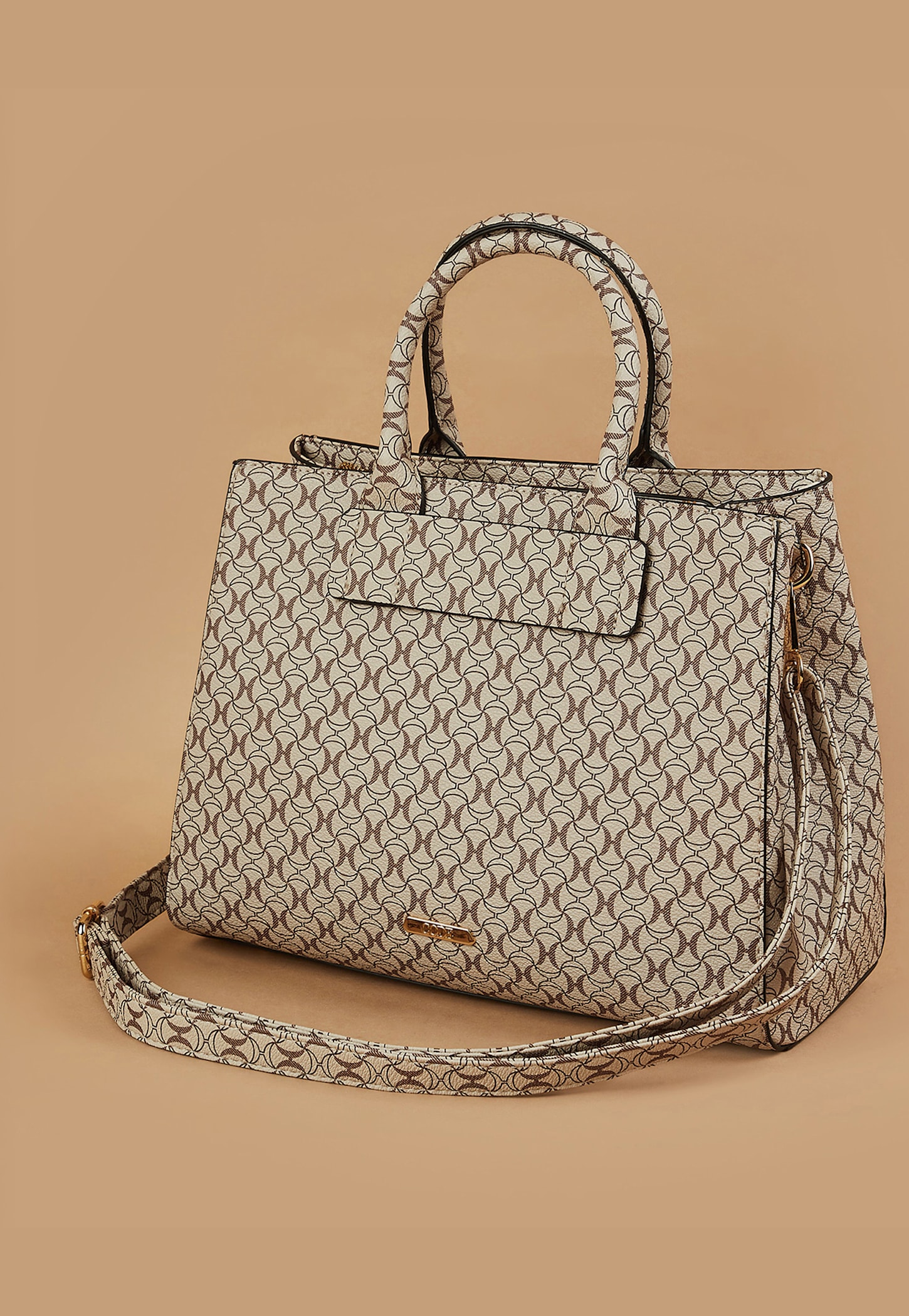 CODE Monogram Print Handheld Bag-image-15