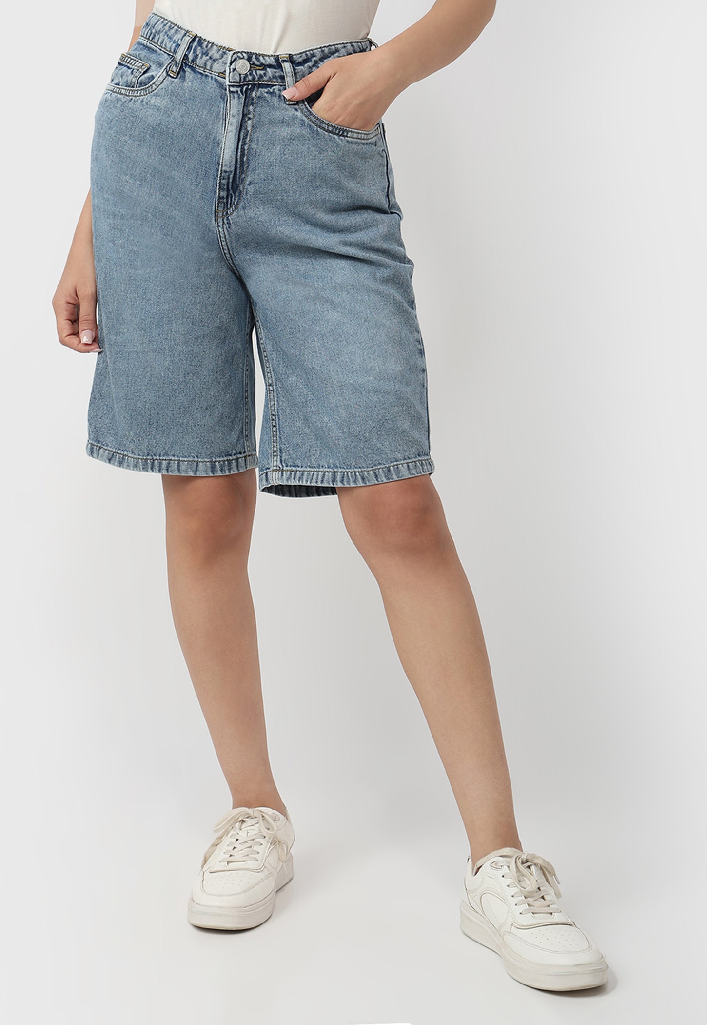 KRAUS Washed Baggy Denim Shorts-picture-16