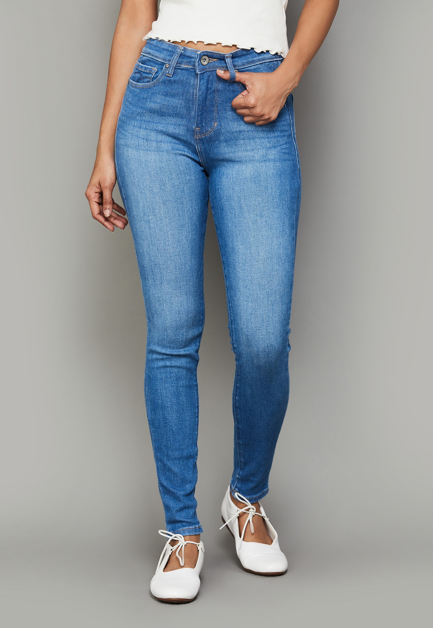 XPOSE Washed High Rise Slim Fit Jeans-picture-23
