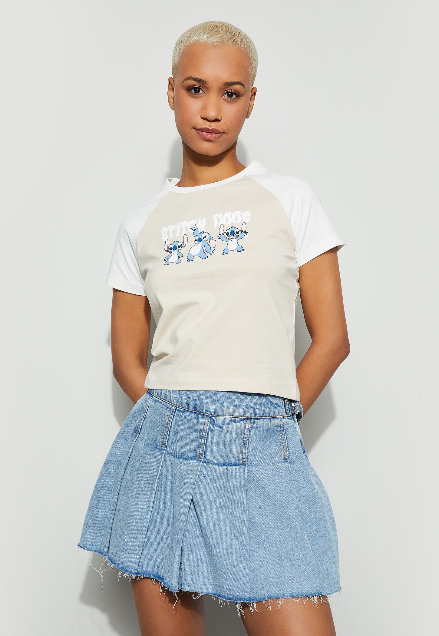 GINGER Stitch Print Raglan Sleeve T-shirt-picture-55