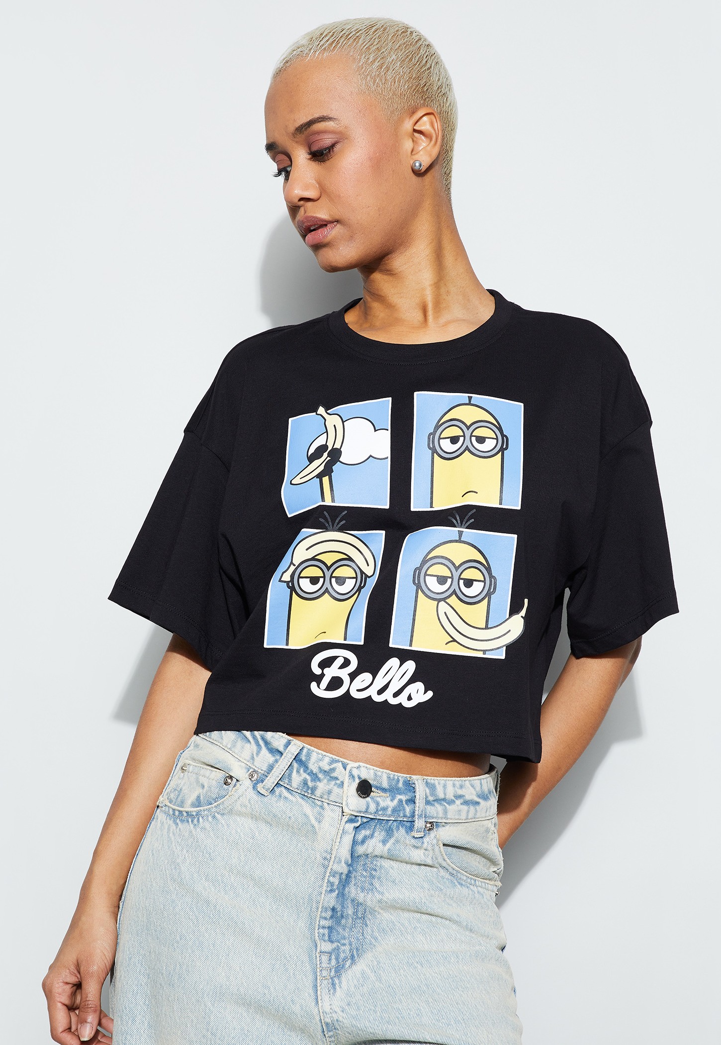 GINGER Minions Print Crop T-shirt-picture-51