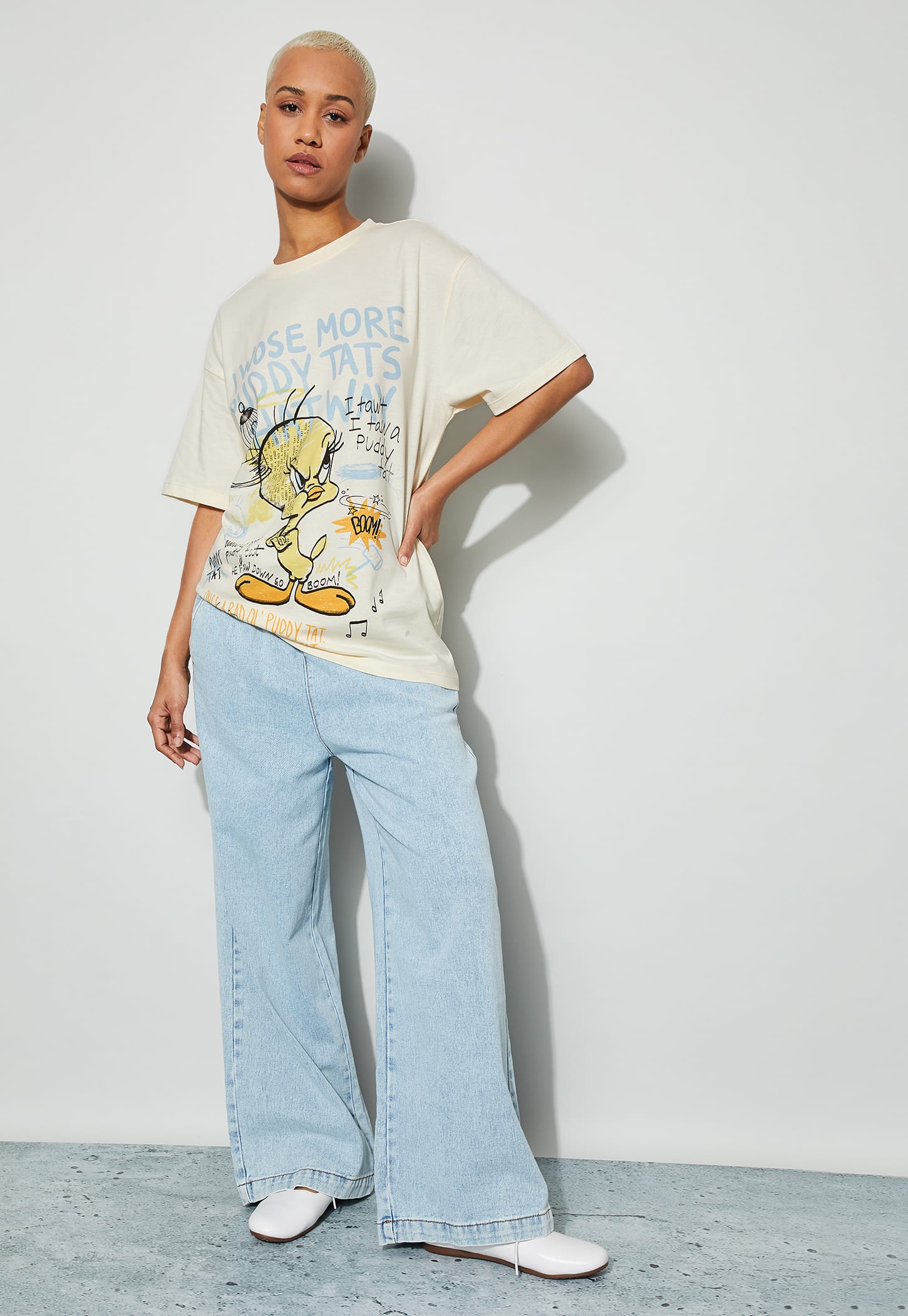 GINGER Tweety Print Drop Shoulder T-shirt-picture-21