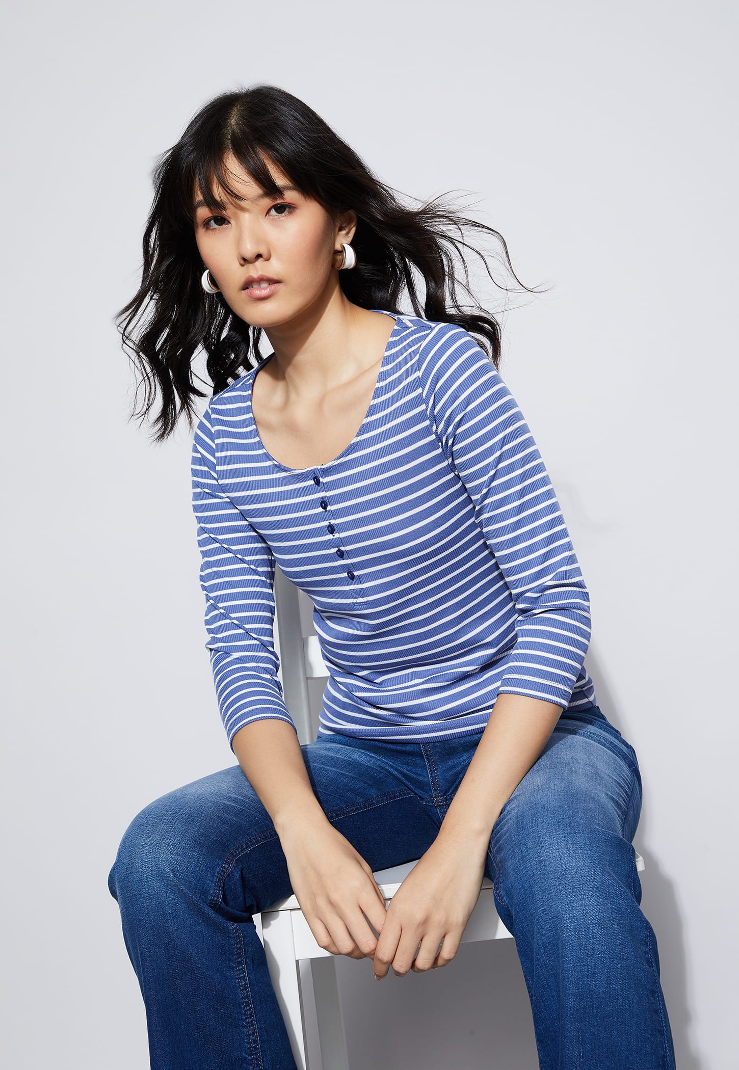 FAME FOREVER Striped Henley T-shirt-picture-51