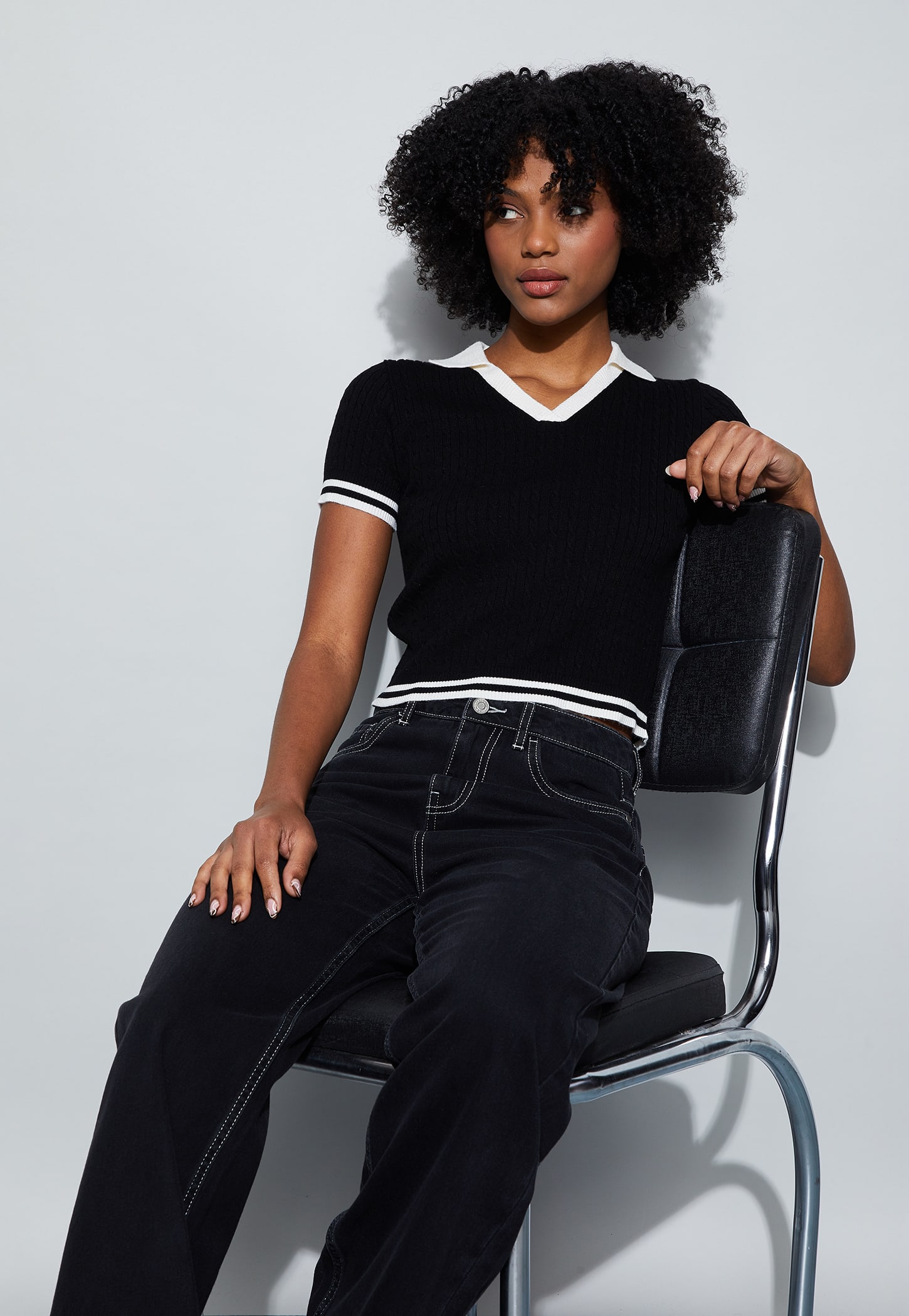 GINGER Knitted Johnny Collar Top-picture-10