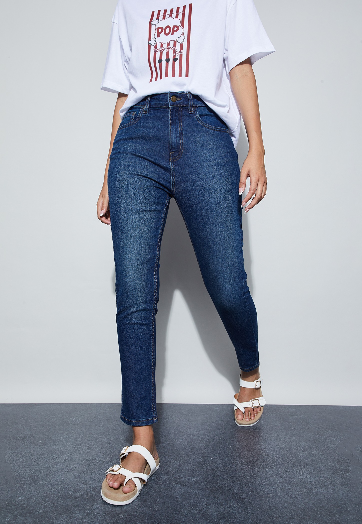 FAME FOREVER Stonewashed Slim Fit Jeans-image-15