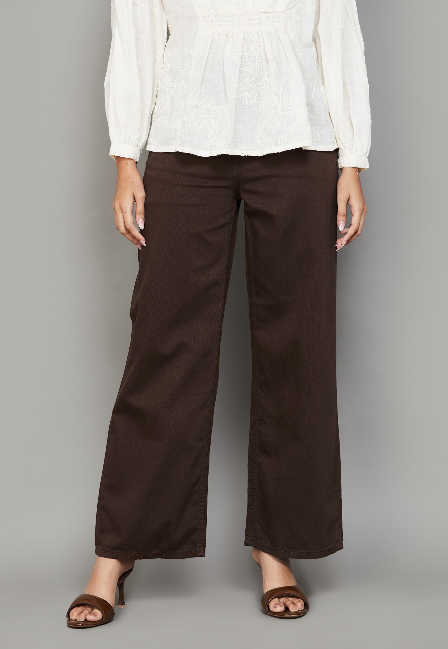 GO COLORS Solid Wide Leg Jeans-picture-53